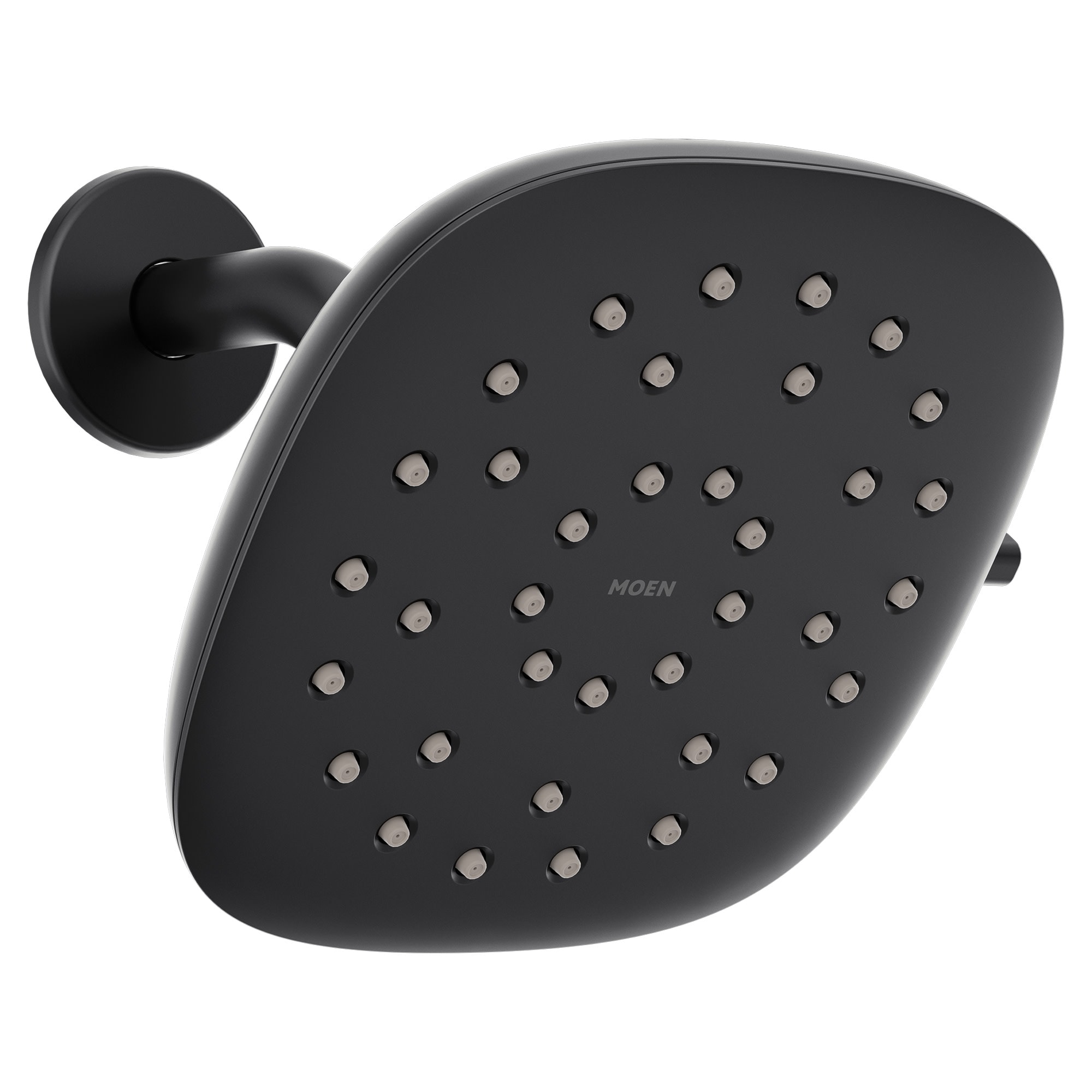 Moen 220R4EPBL Verso 8.0 -Spray Matte Black 7-in Square Fixed Rain Shower Head 1.75 GPM