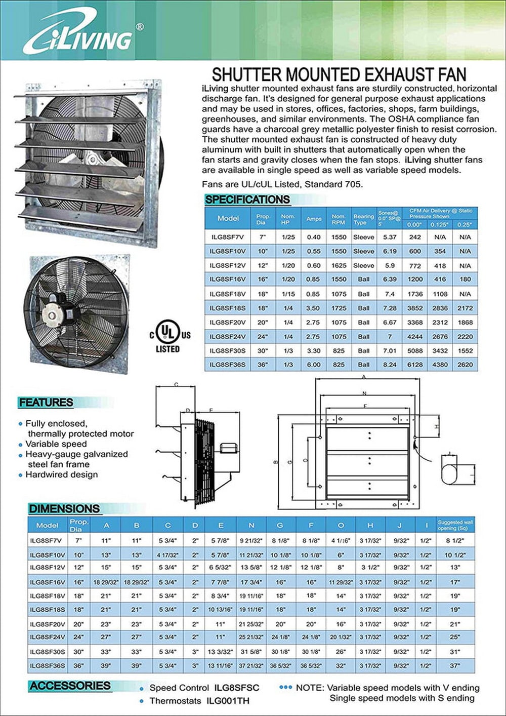iLIVING ILG8SF10V Wall-Mounted-Fans - View #5