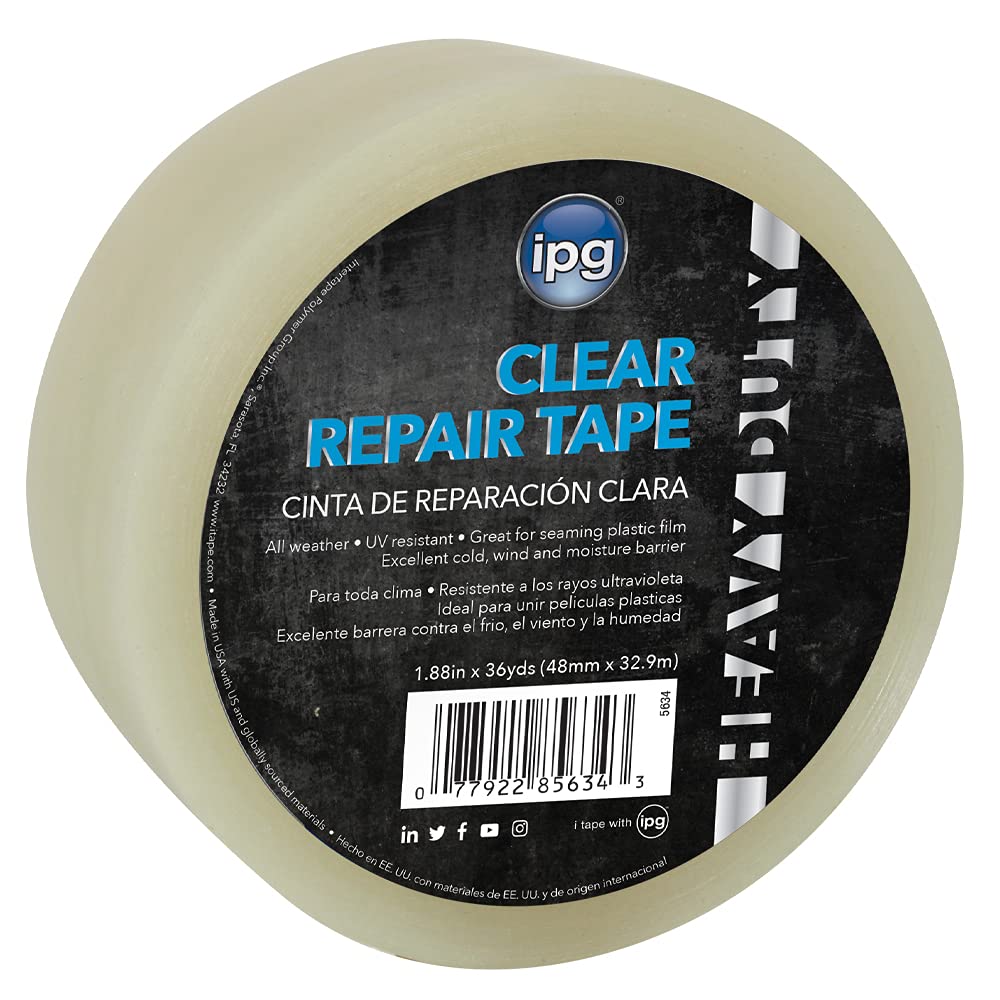 IPG  Clear Poly Repair Tape 188 x 36 yd Roll for Durable Repairs