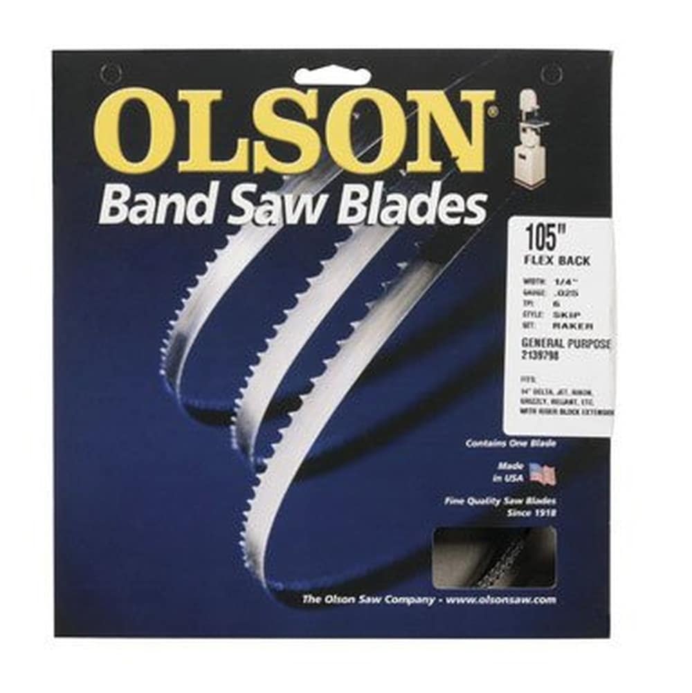 Olson Saw Olson 105-Inch Carbon Steel Skip Band Saw Blade - 6 TPI for Precision Cutting