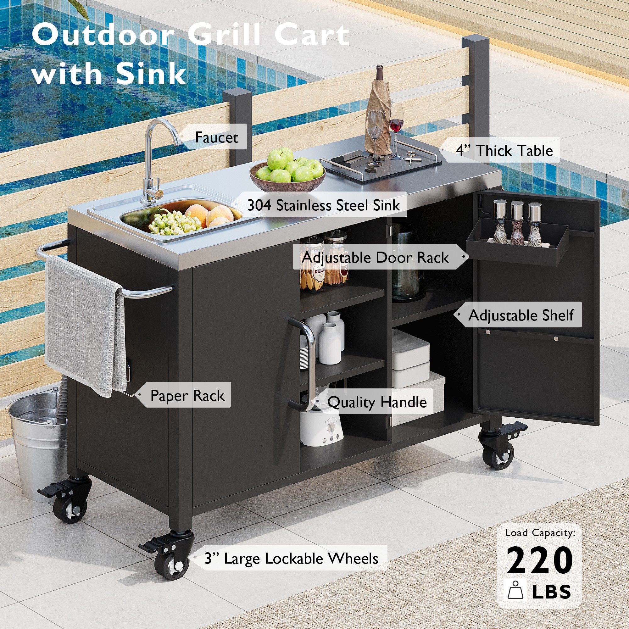 Siavonce XH270780B Grill-Carts-Grill-Stands - View #3