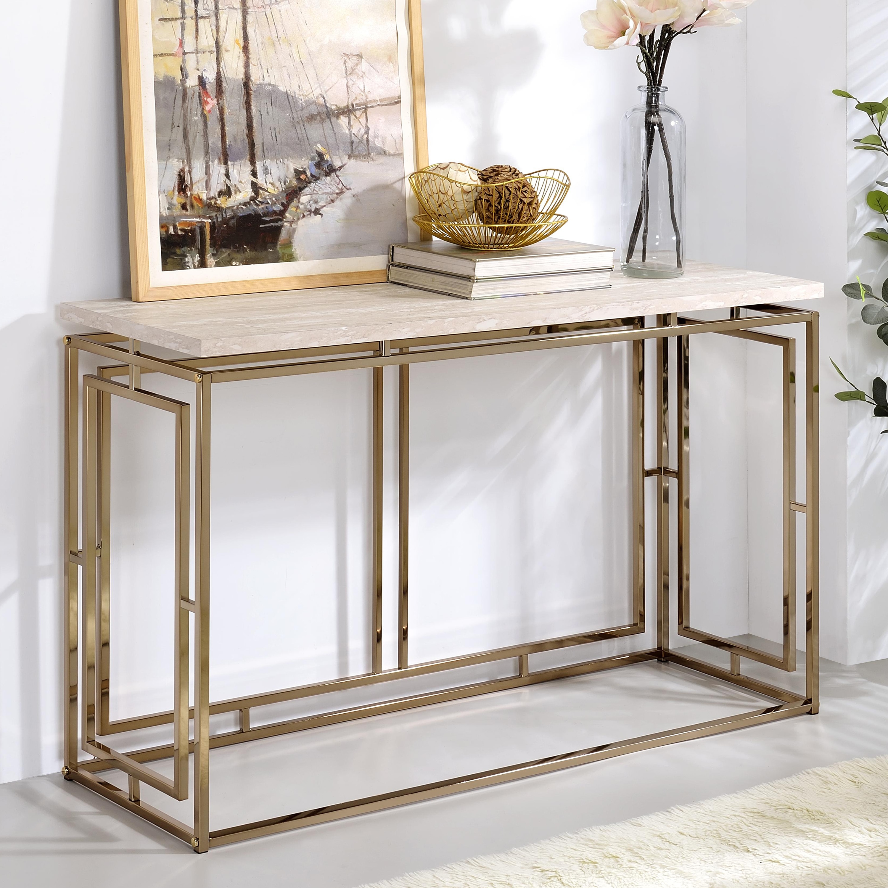 Furniture Of America Witmir Modern White Console Table In The Console   43548207 