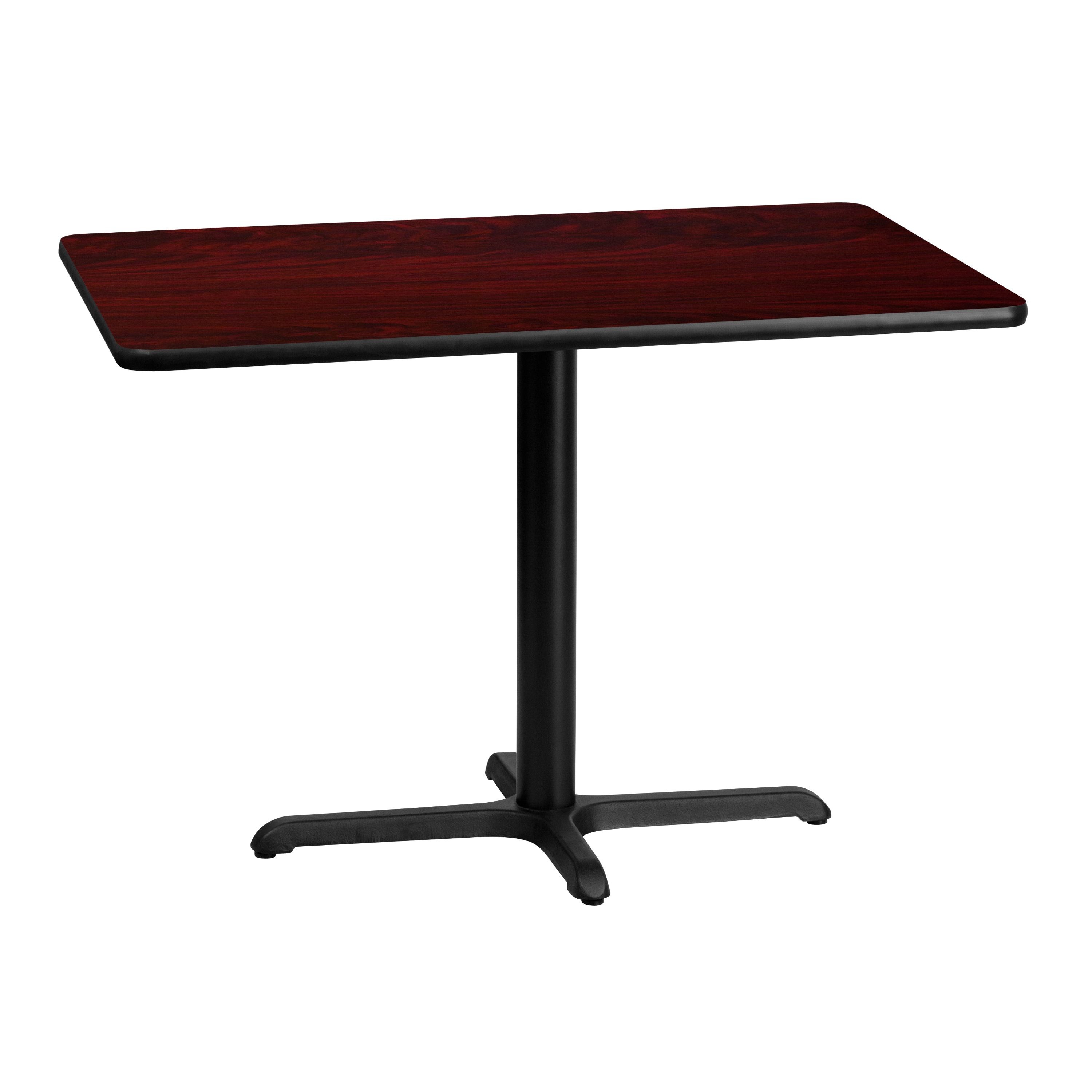 Flash Furniture 889142006213 Mahogany Contemporary/Modern Dining Table, Wood veneer with Black Metal 42-Inches L x 31.13-Inches H