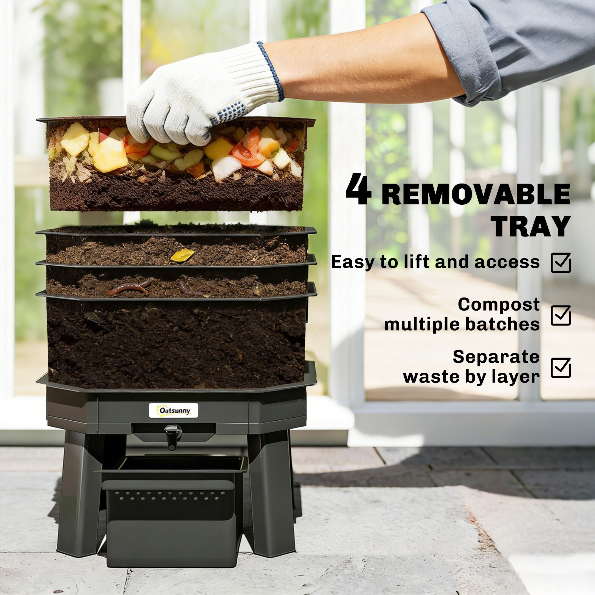 Outsunny 84H-640V00BK composters - View #9