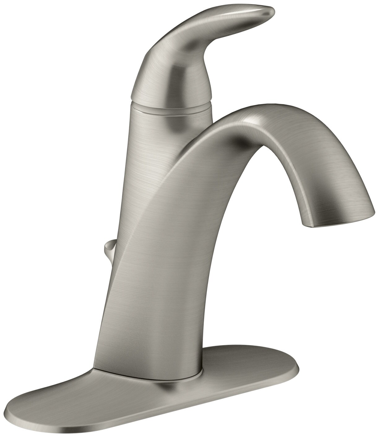 Kohler Alteo Vibrant Brushed Nickel 1 Handle Single Hole Watersense Low Arc Bathroom Sink Faucet 