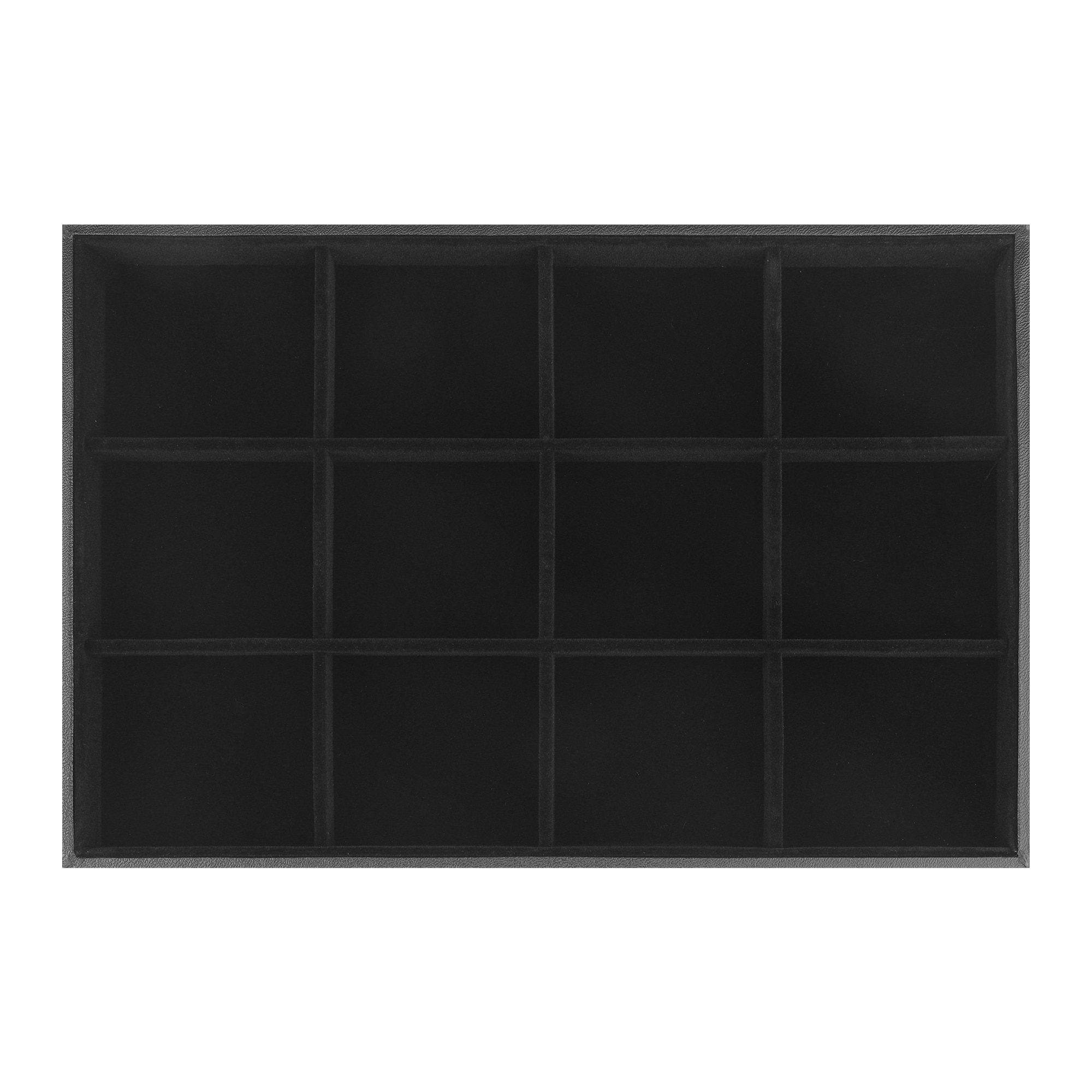 Unique Bargains Velvet Jewelry Organizer Trays with Removable Dividers for Drawers Jewelry Organizer Drawer Case Storage for Women and Girls 12 Grid Tray Black