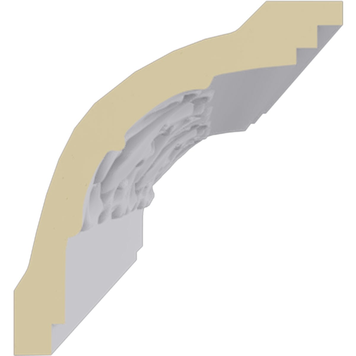 Primed White Polyurethane Fleur-de-Lis Crown Moulding