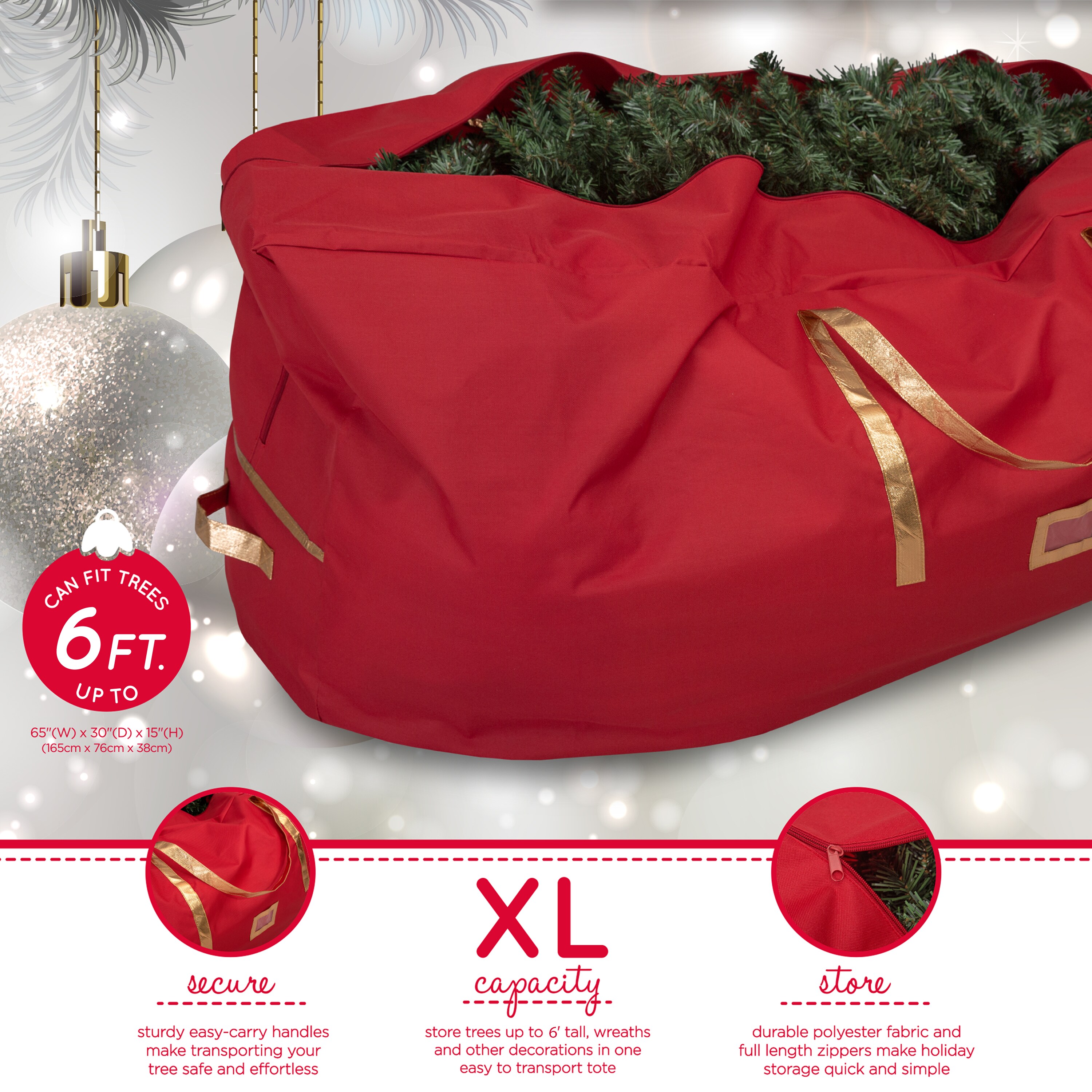 Rubbermaid 30 WREATH STORAGE BAG Portable With Zipper and Handle