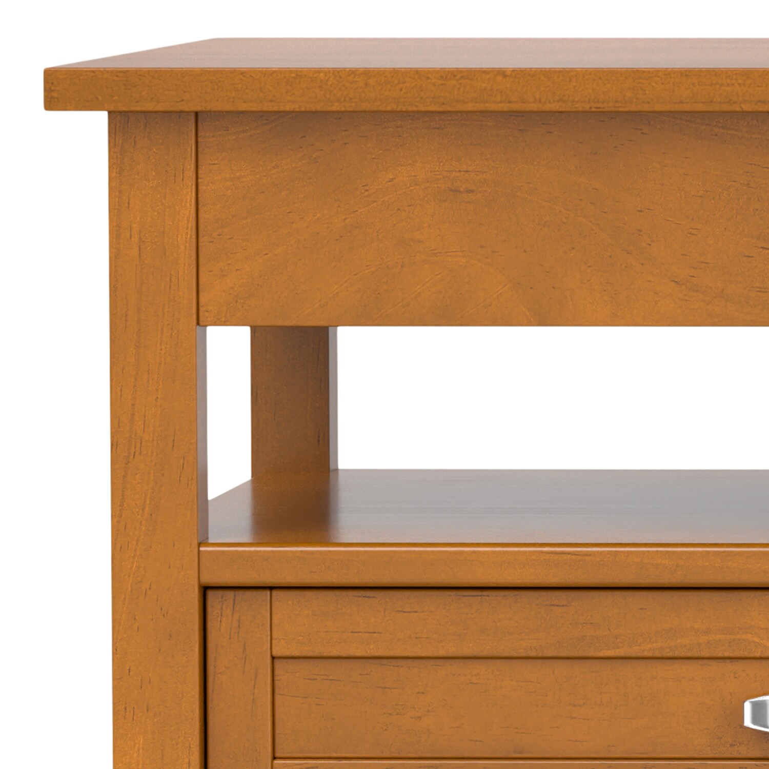 Light Golden Brown Solid Wood Lift-Top Coffee Table with Storage