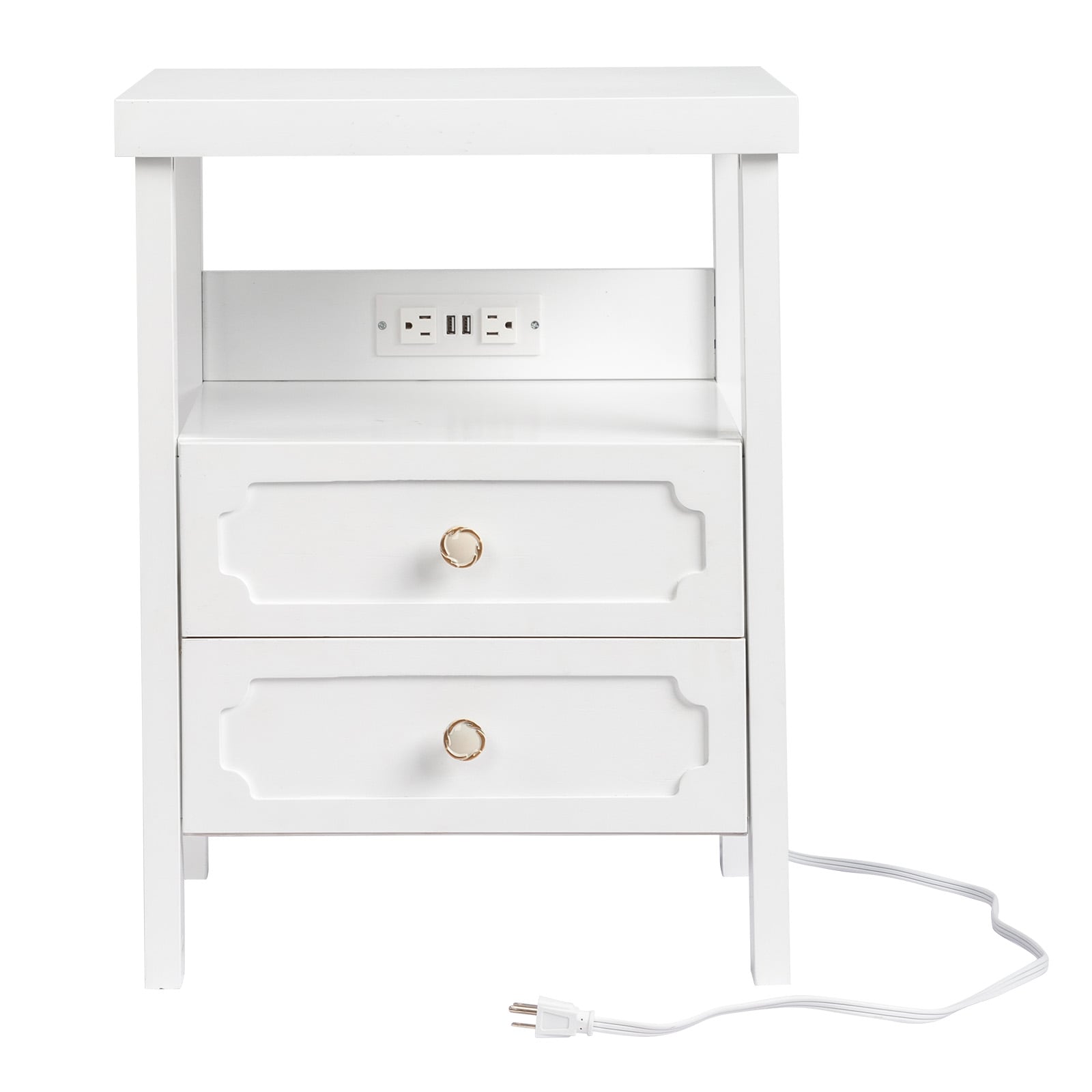 Outopee LO1G52004611 White Nightstand