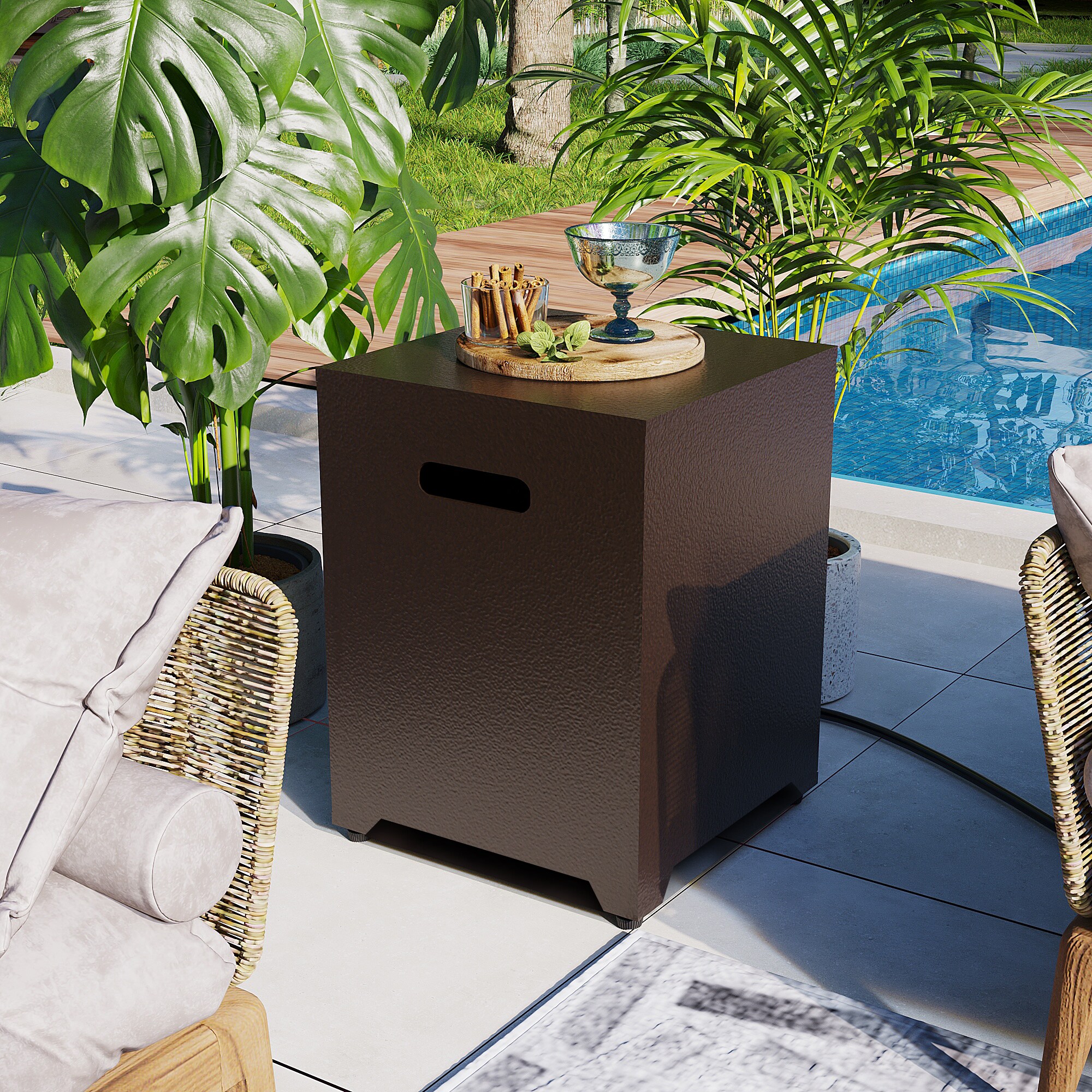 Patio Watcher WST-TP-BROWN Iron Propane tank cover