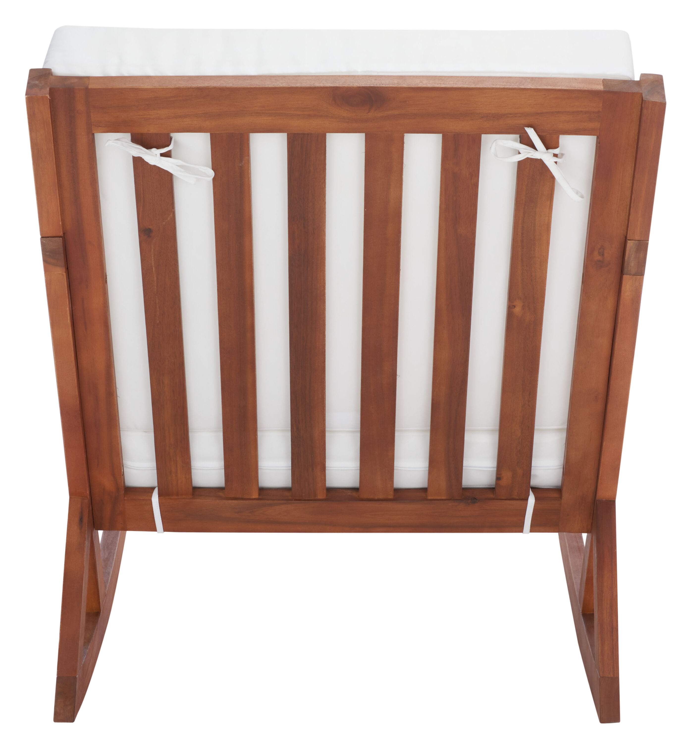 Safavieh PAT7013A Vernon Natural Wood Frame Rocker Rocking Chair with Off-white Cushioned Seat
