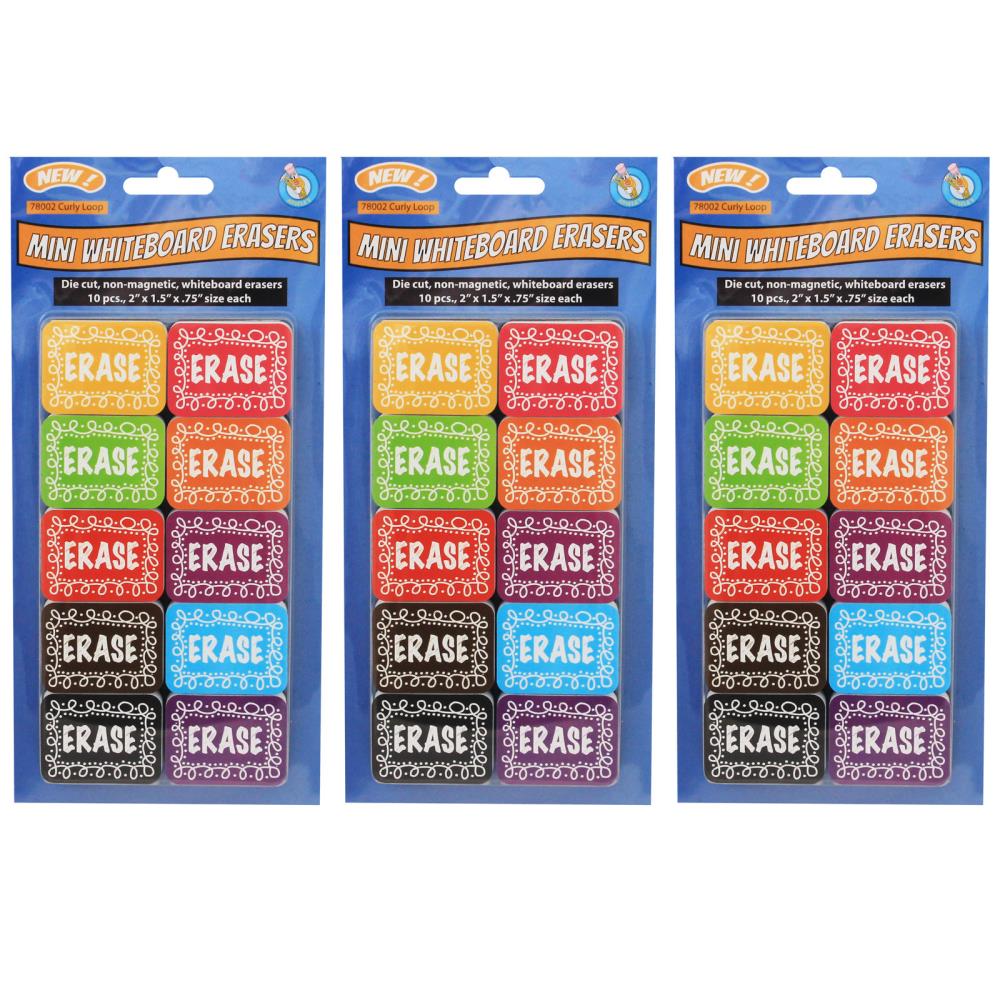Ashley Productions ASH78002-3 Non-magnetic Whiteboard Eraser Dry Erase Accessory Kit