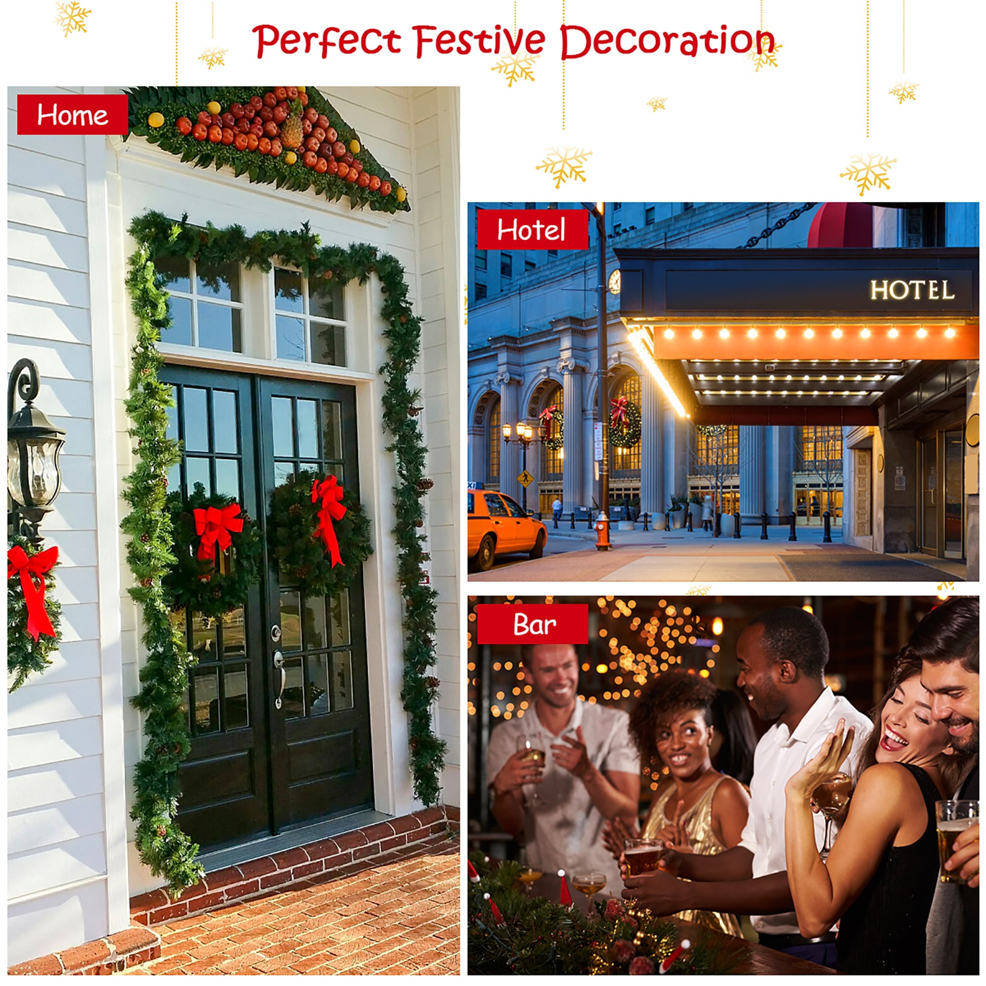 Costway CM22831 Artificial-Christmas-Garland - View #4