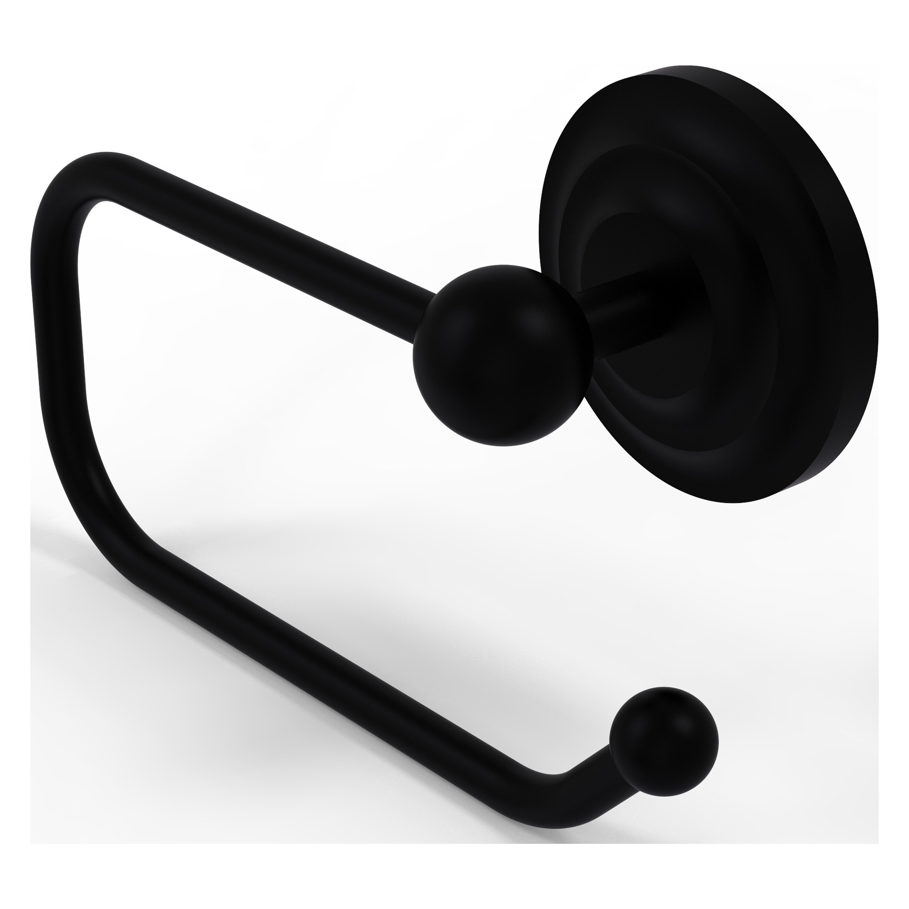 Allied Brass QN-24E-BKM Que New Matte Black Wall mount Single post Toilet Paper Holder 1 -Rolls with Storage