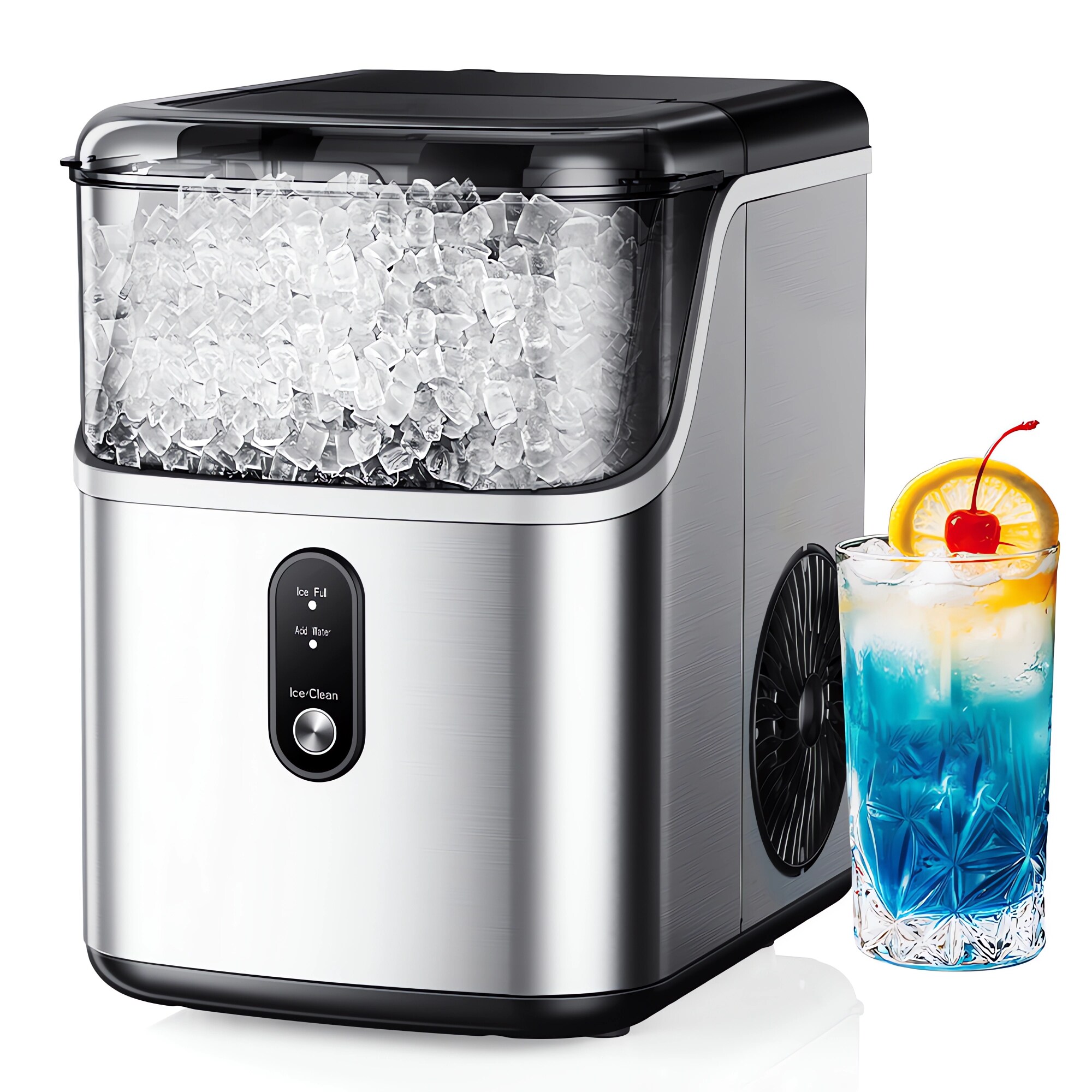 SIMZLIFE 35-lbs. Ice Per day Nugget/Pebble Ice Maker ( Silver )