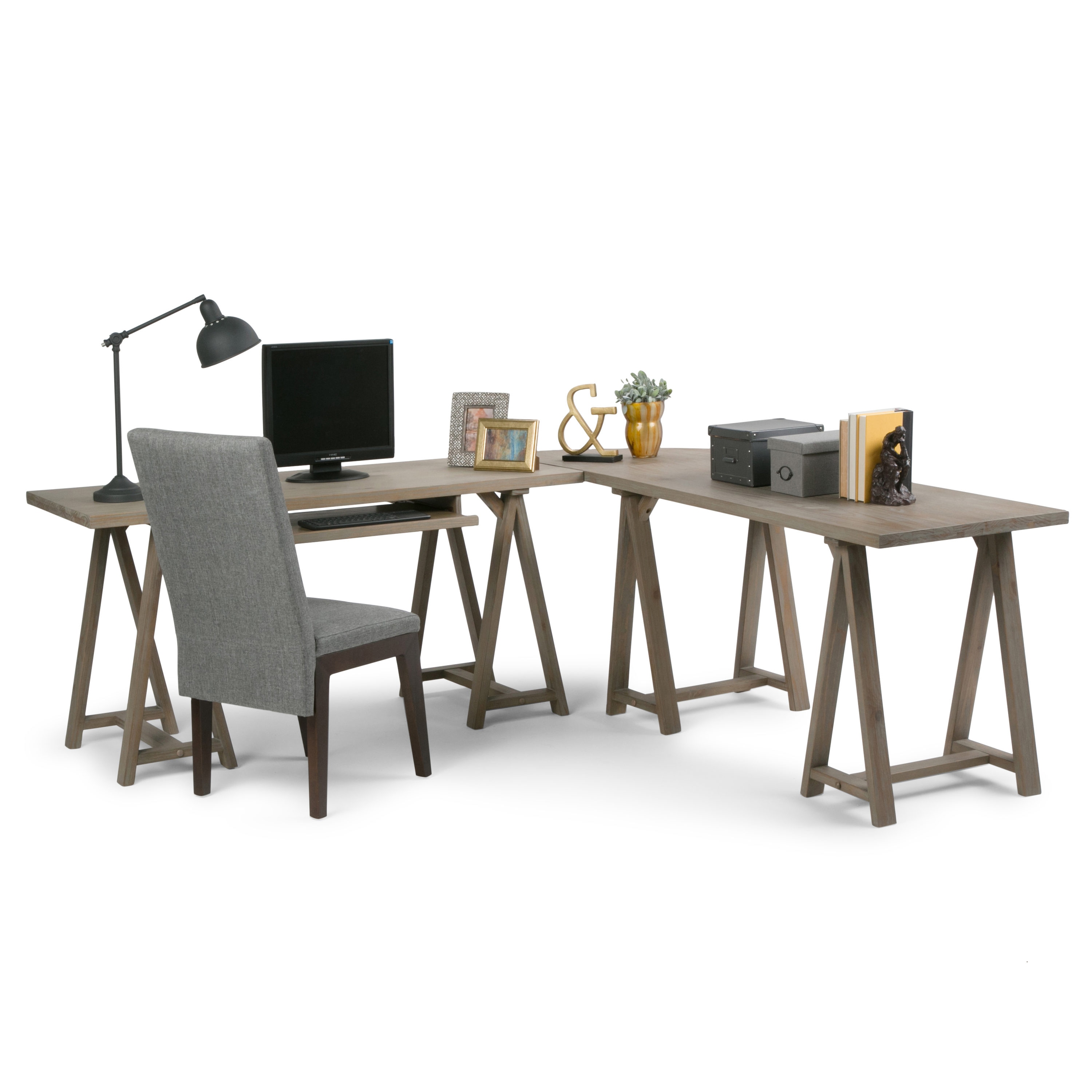 l shaped sawhorse desk