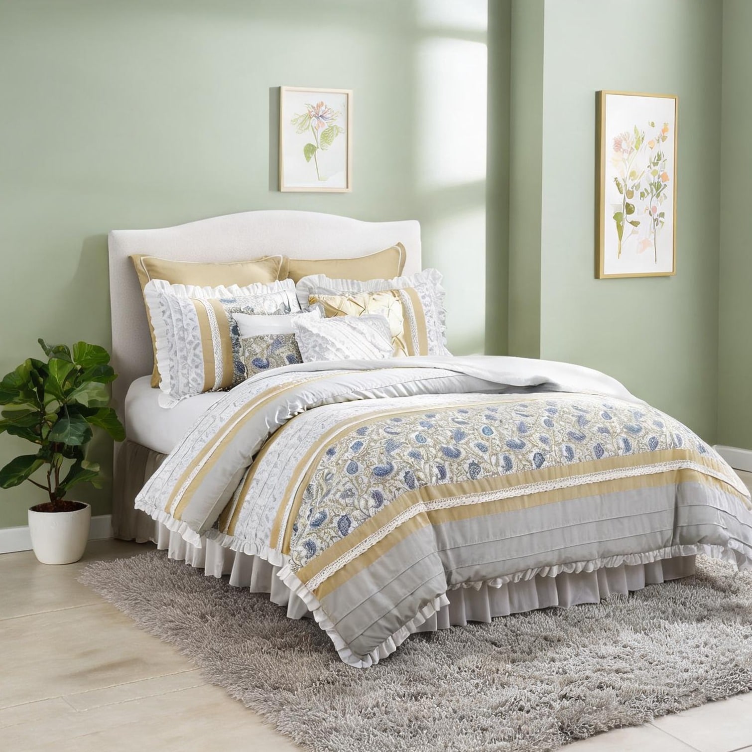 SunJet Yellow Polyester Bedding Sets