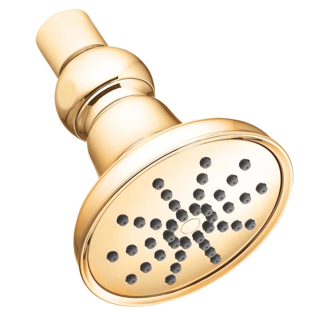 Shower Polished Brass Round Fixed Showerhead Shower Head 2.5-GPM (9.5 ...