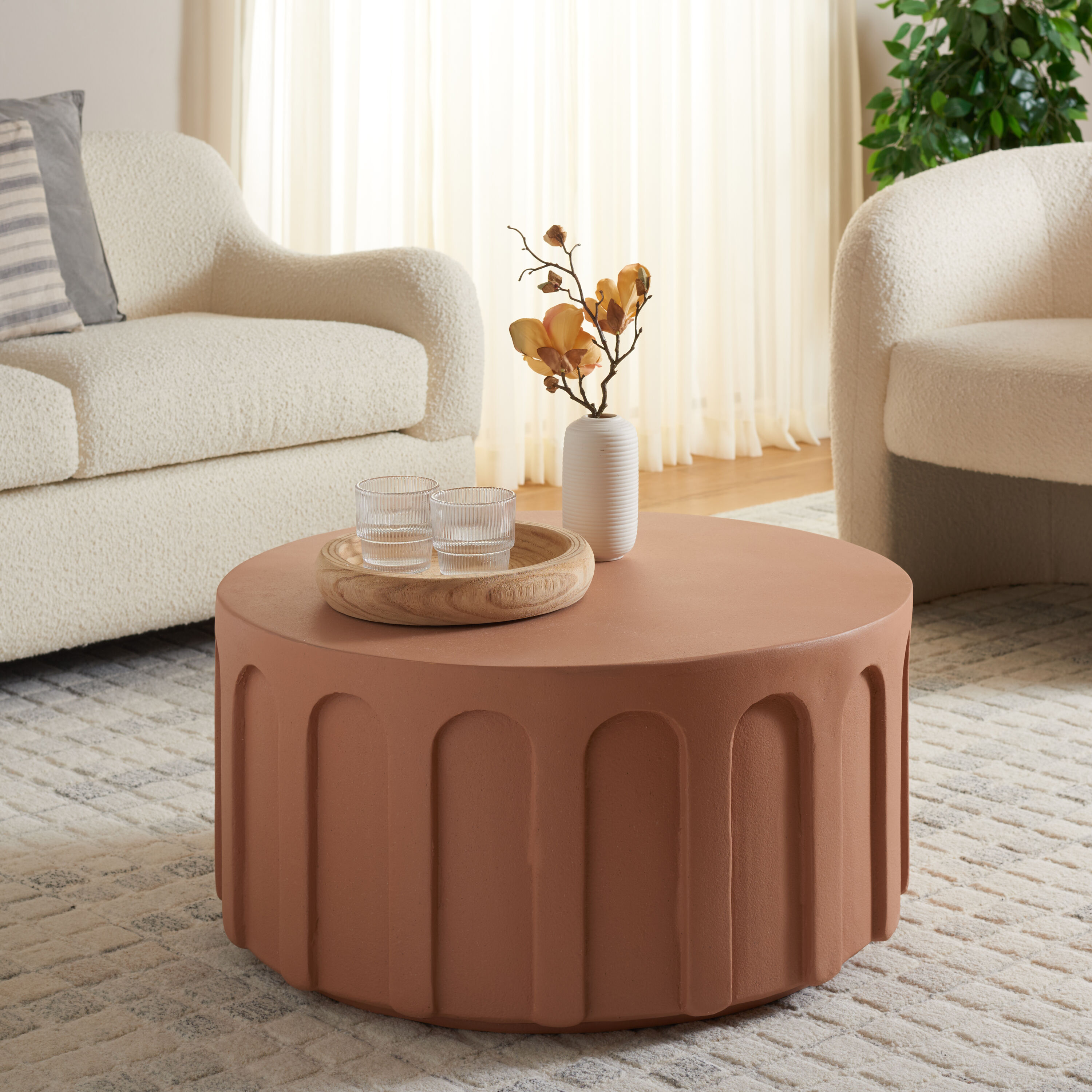 Safavieh COF2801C Nc Coating Ceramic Modern Coffee Table