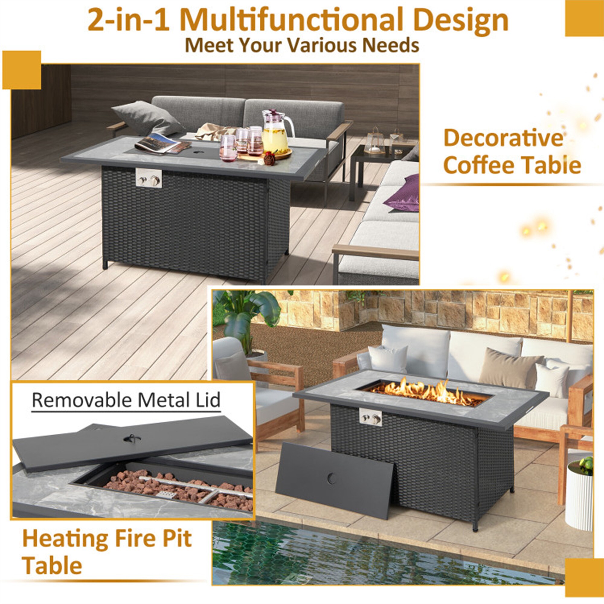 BABOOM BOM-4270ORUST Outdoor-Gas-Firepits - View #5