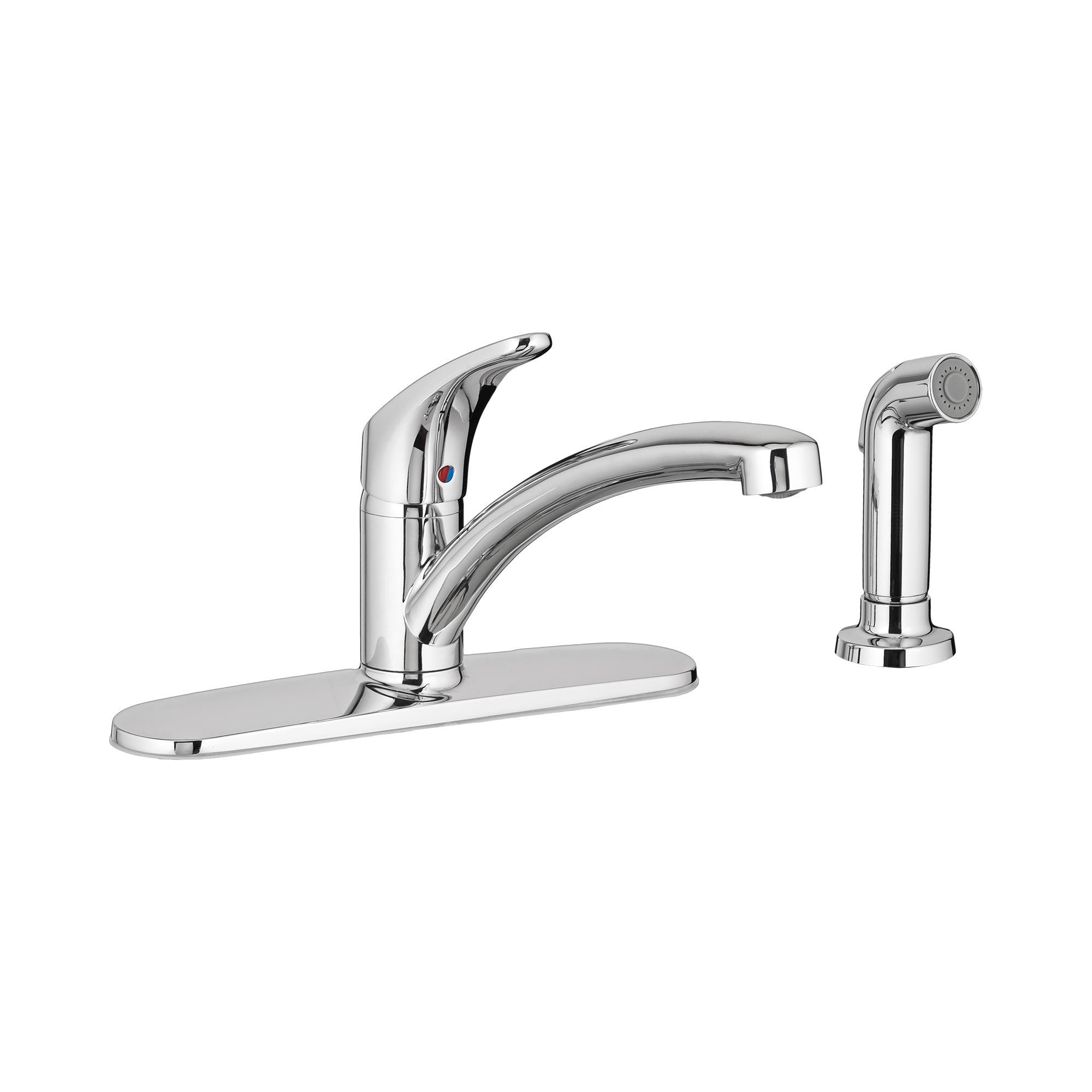 American Standard 7074040.002 Colony Pro Polished Chrome Single Handle Deck-mount Kitchen Faucet ( Deck Plate Included ) ( Side Sprayer Included )