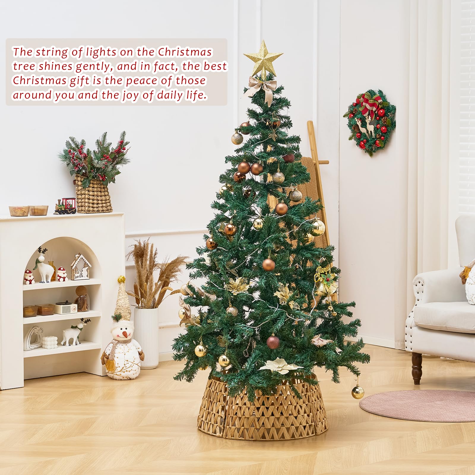 Photo inspiration: Fresh Look at Upsimples Hand Woven Natural Water Hyacinth Christmas Tree Collar Cord