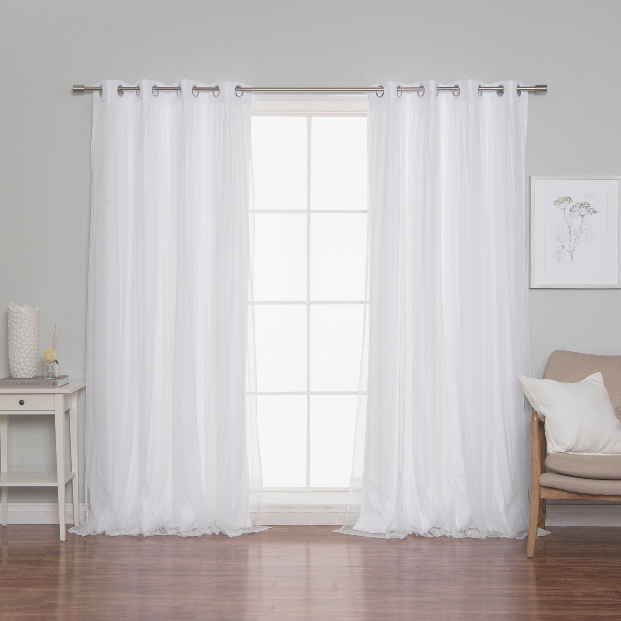 Best Home Fashion GR-MARRYME-96-WHITE curtains - View #4