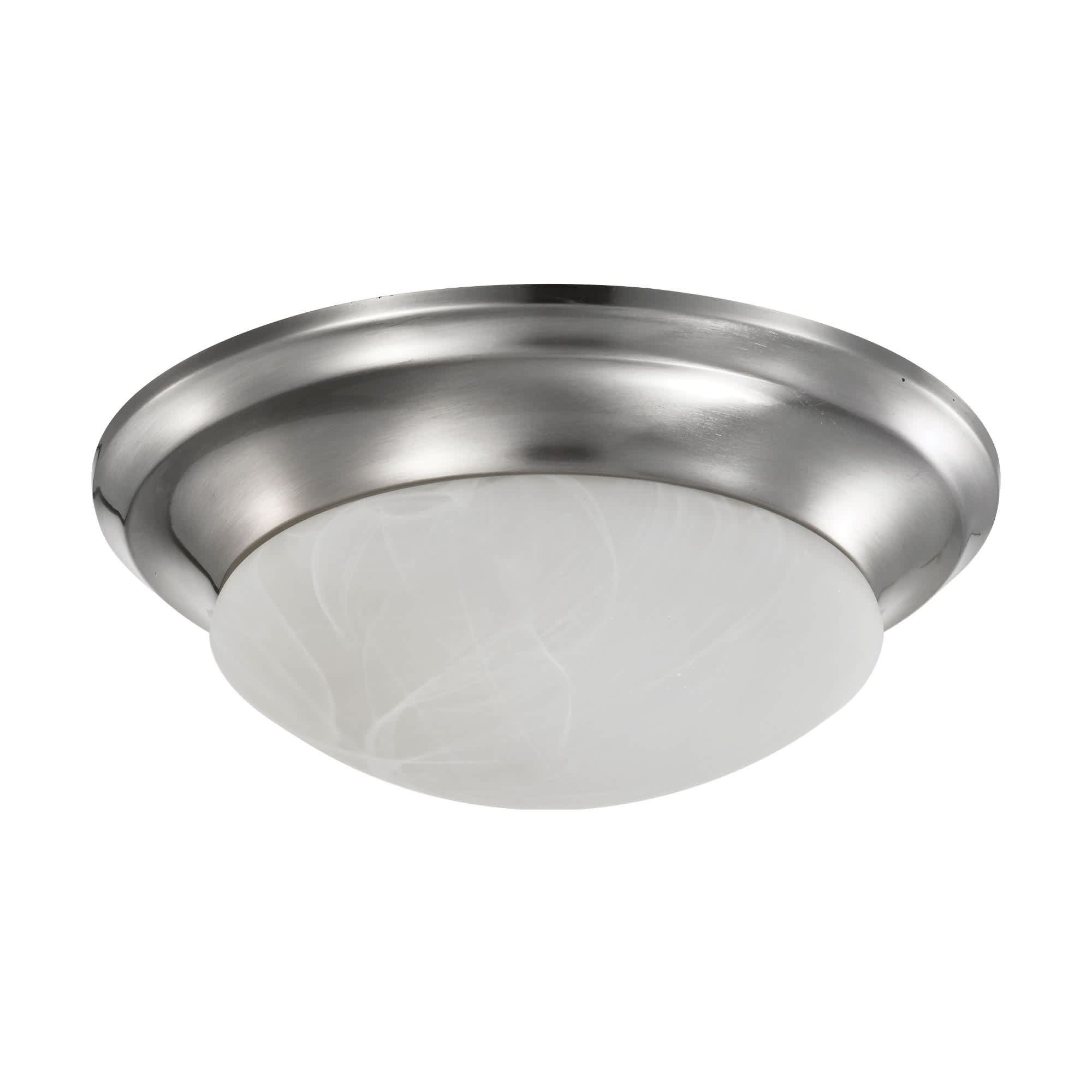 Nuvo Lighting Brushed Nickel / Silver Glass & Steel Flush Mount Light