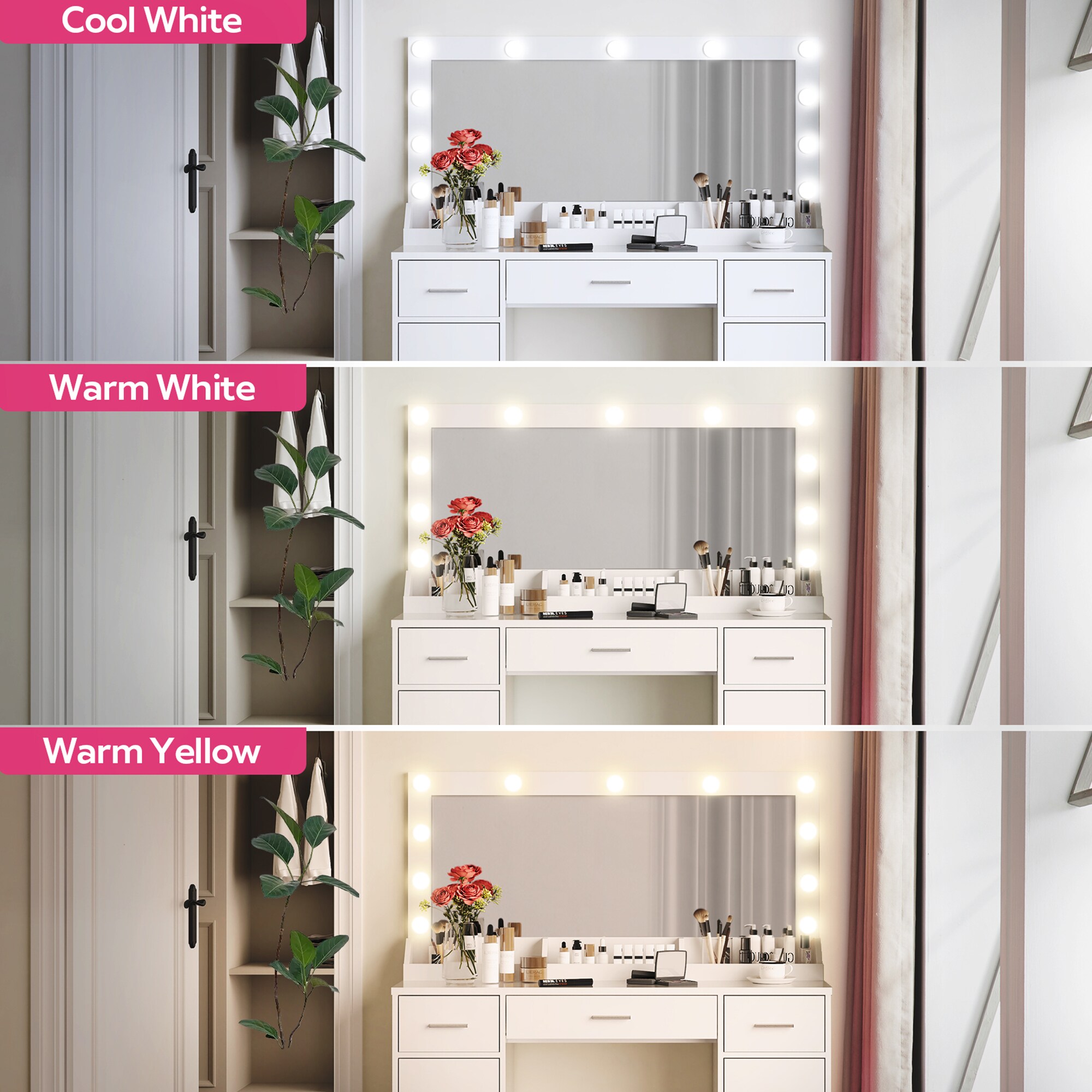 SINOFURN SYD250019WT Bedroom-Vanities - View #7