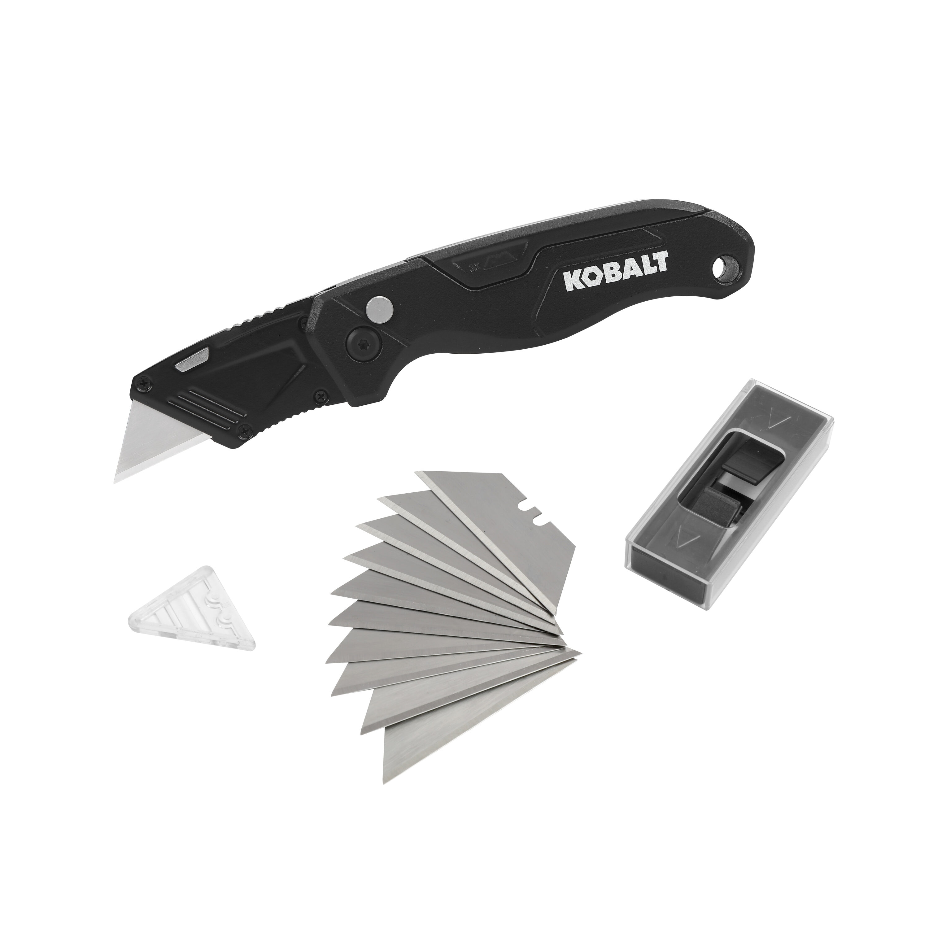 Kobalt 56887 Speed Release 3/4-in 10 -Blade Folding Utility Knife with On Tool Blade Storage