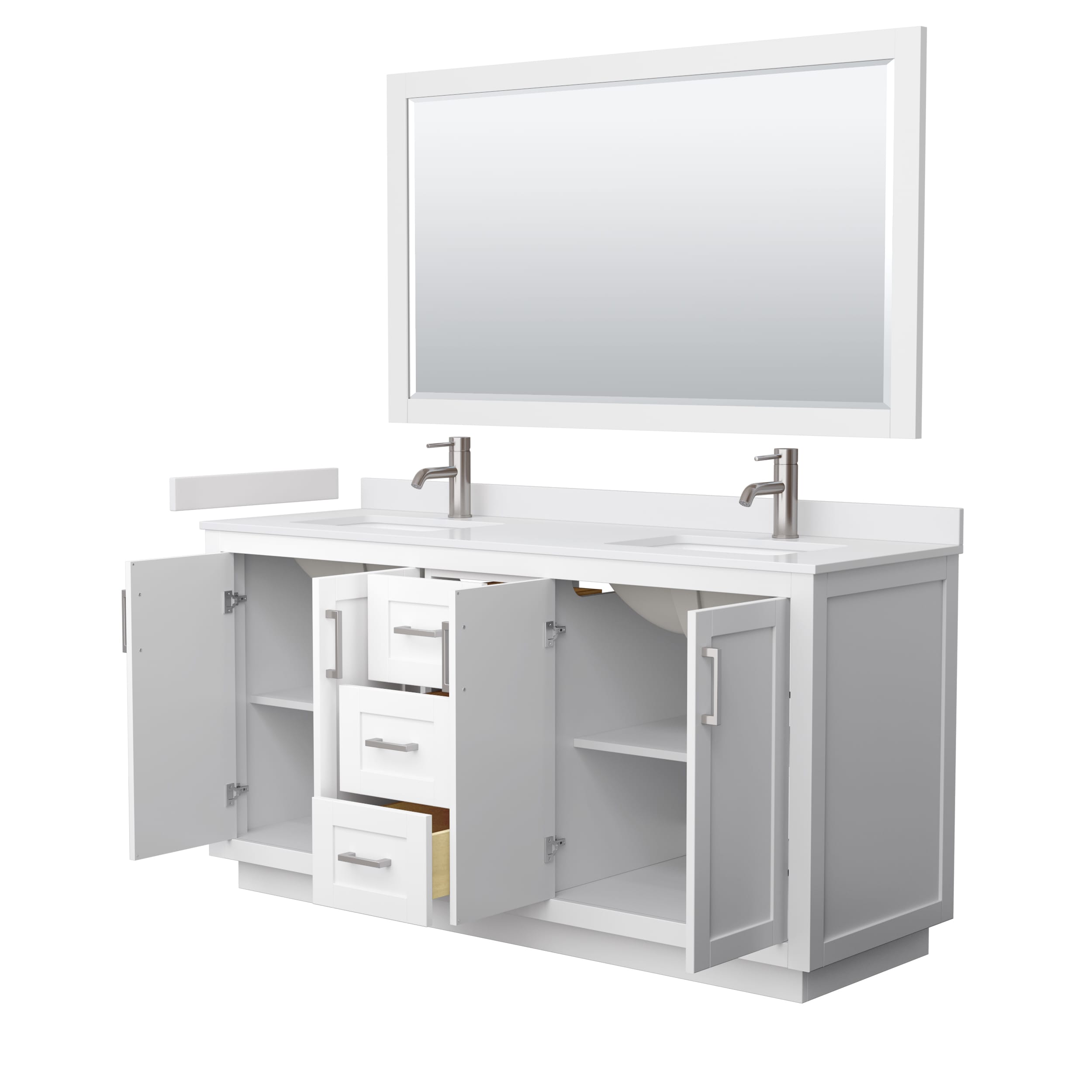 Wyndham Collection WCF292966DWHWCUNSM58 Bath-Vanity-Combo - View #3