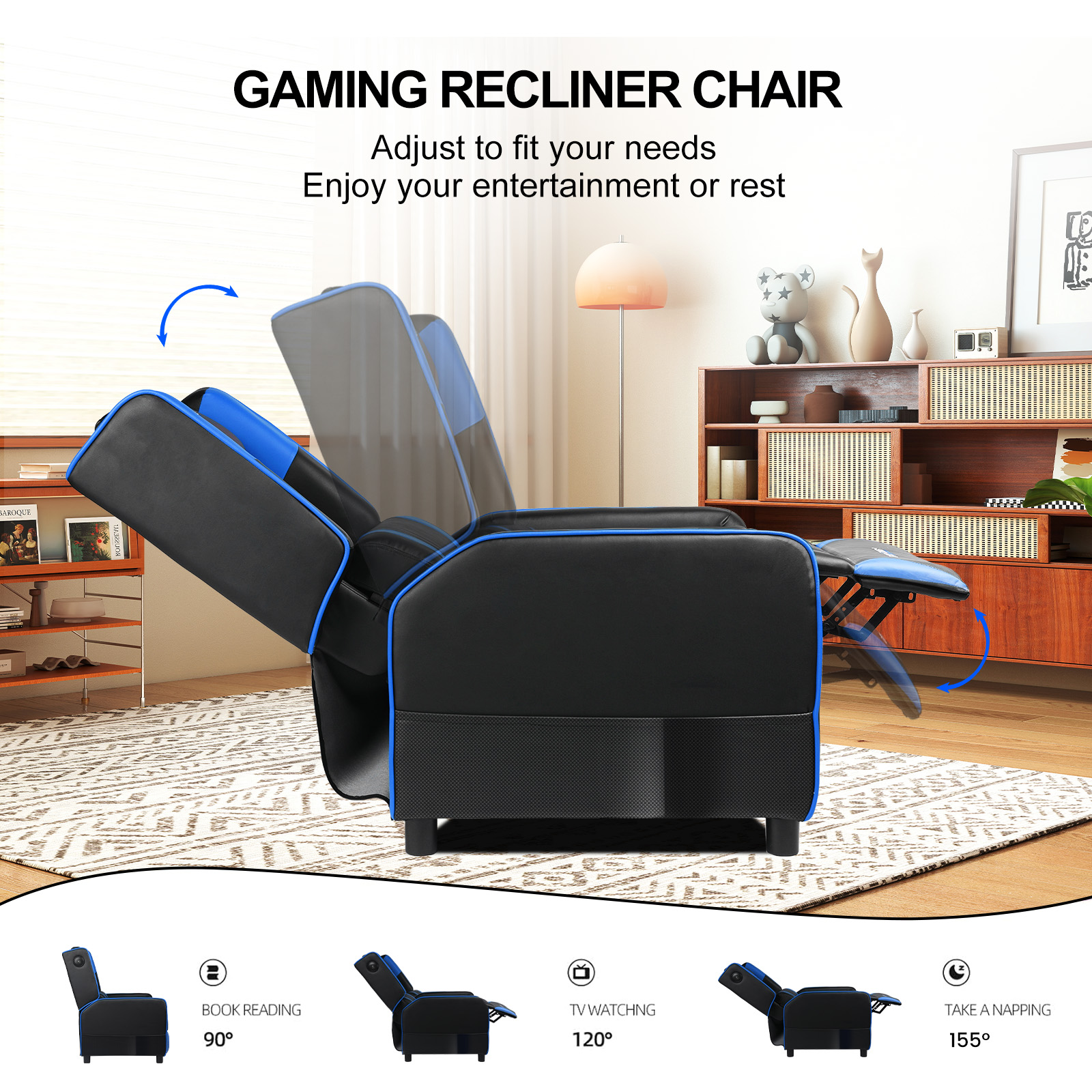 GTPLAYER LOWE'S-GT209-BLUE Office-Chairs - View #7