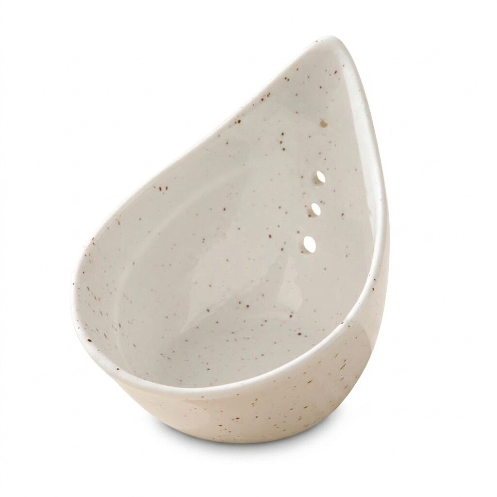 Aoibox  White Ceramic Herb Stripper Bowl with 5 Graduated Holes for Kale Thyme Basil Rosemary 5 3 x 3 54 x 4 13 in