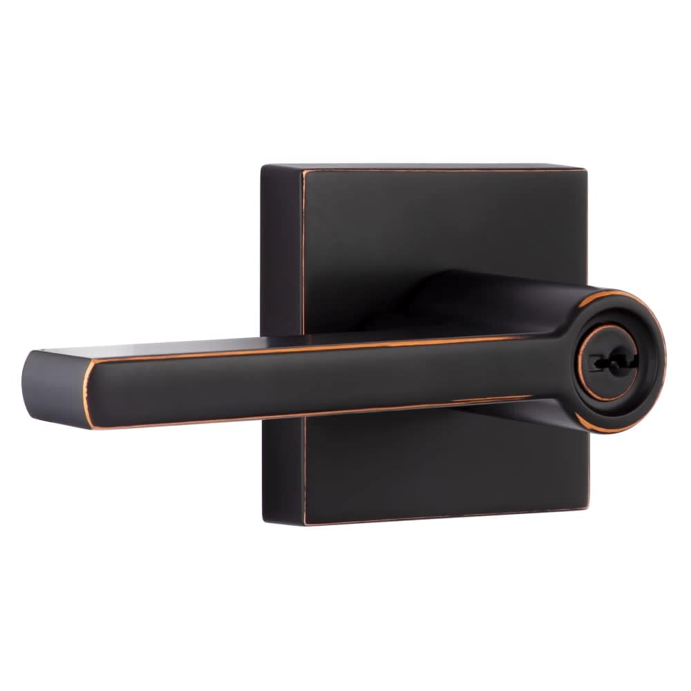 Miseno  MLK1022 Lorton Flat Bar Single Cylinder Keyed Entry Door Lever Set
