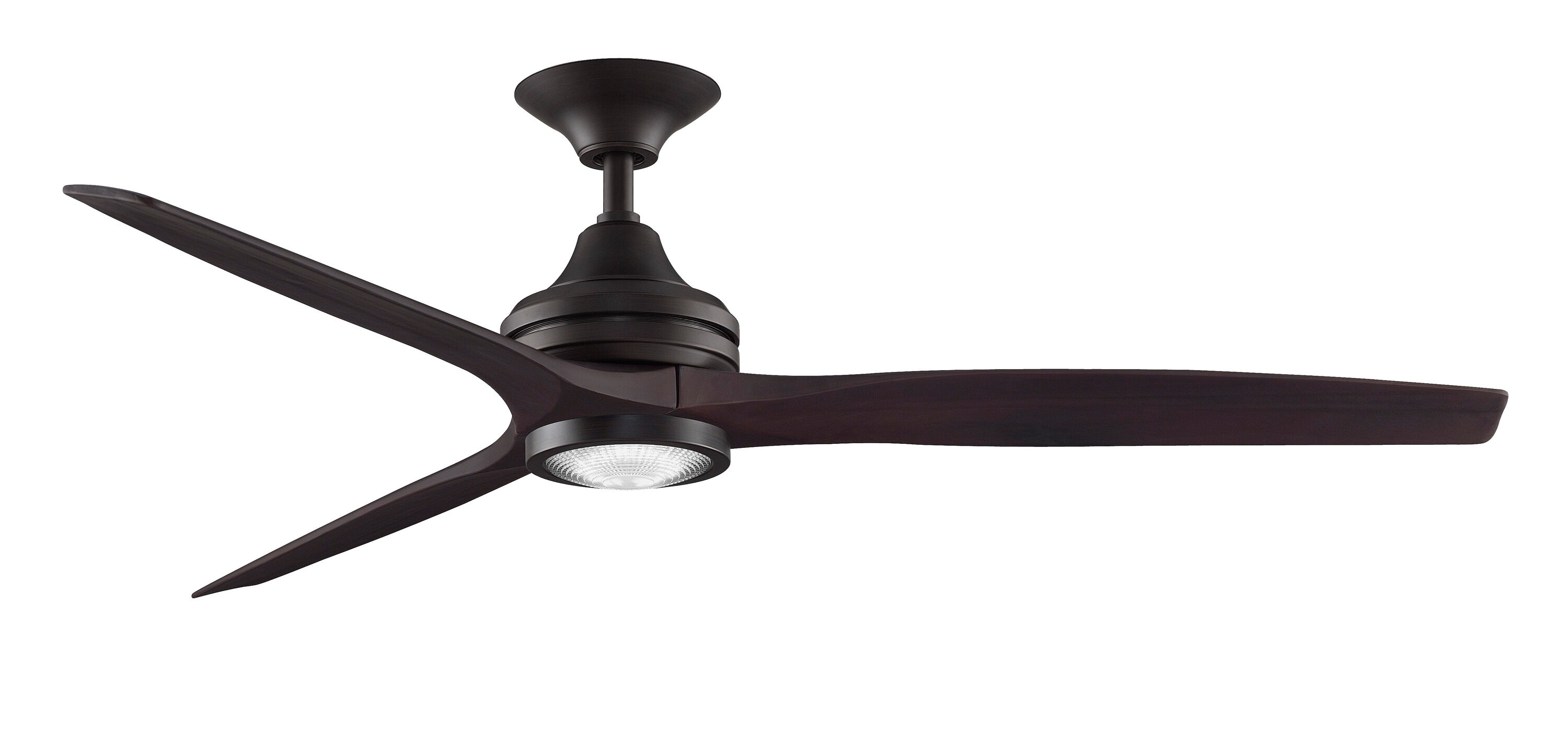 Fanimation FP6721BDZ-60DWA-LK Spitfire 60-in Integrated LED Outdoor Dark Bronze with Dark Walnut Blades Propeller Ceiling Fan With Light - Remote Included ( 3 -Blade )