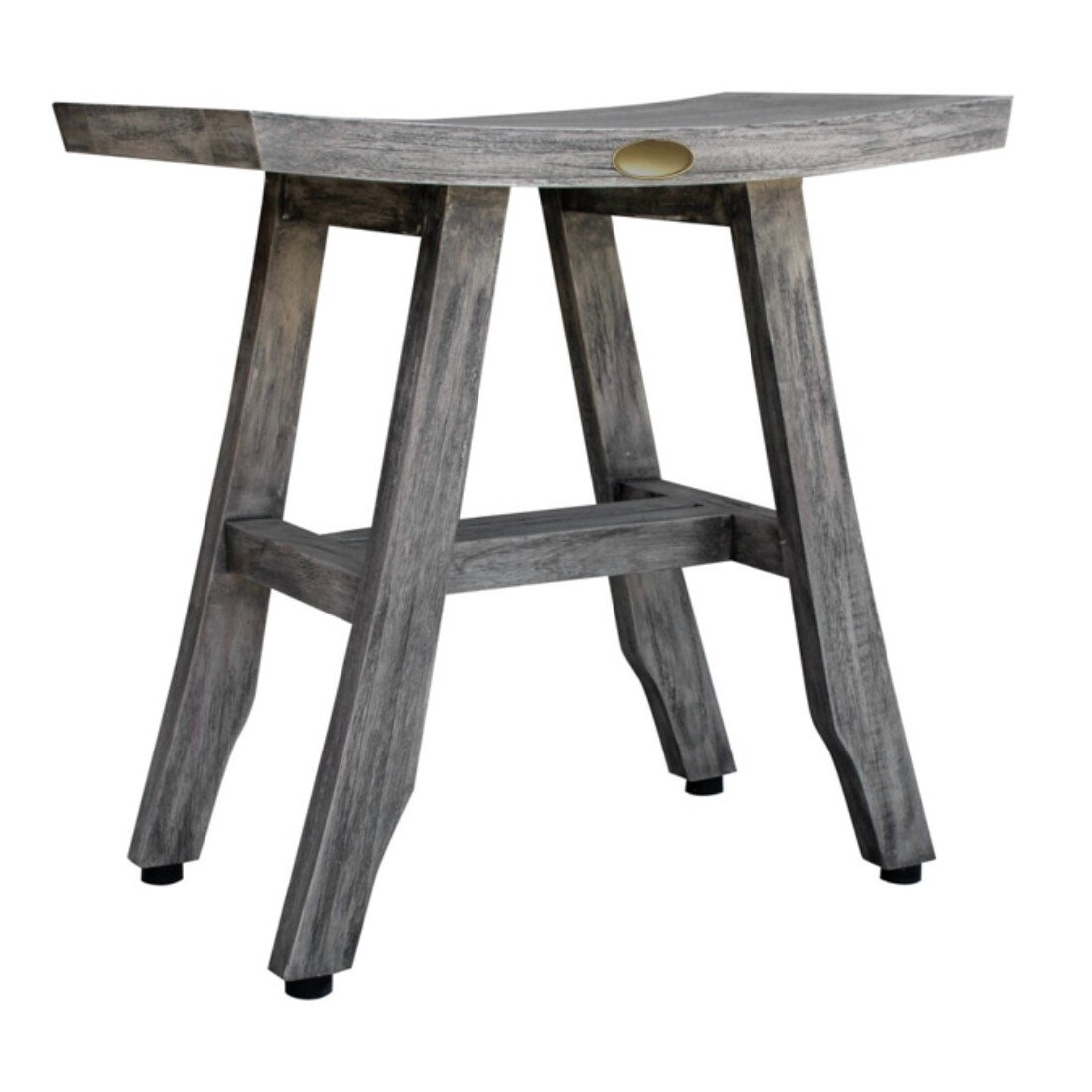 HomeRoots 4000376758 12-in x 18-in x 18-in Antiqued Gray Shower Outdoor Bench
