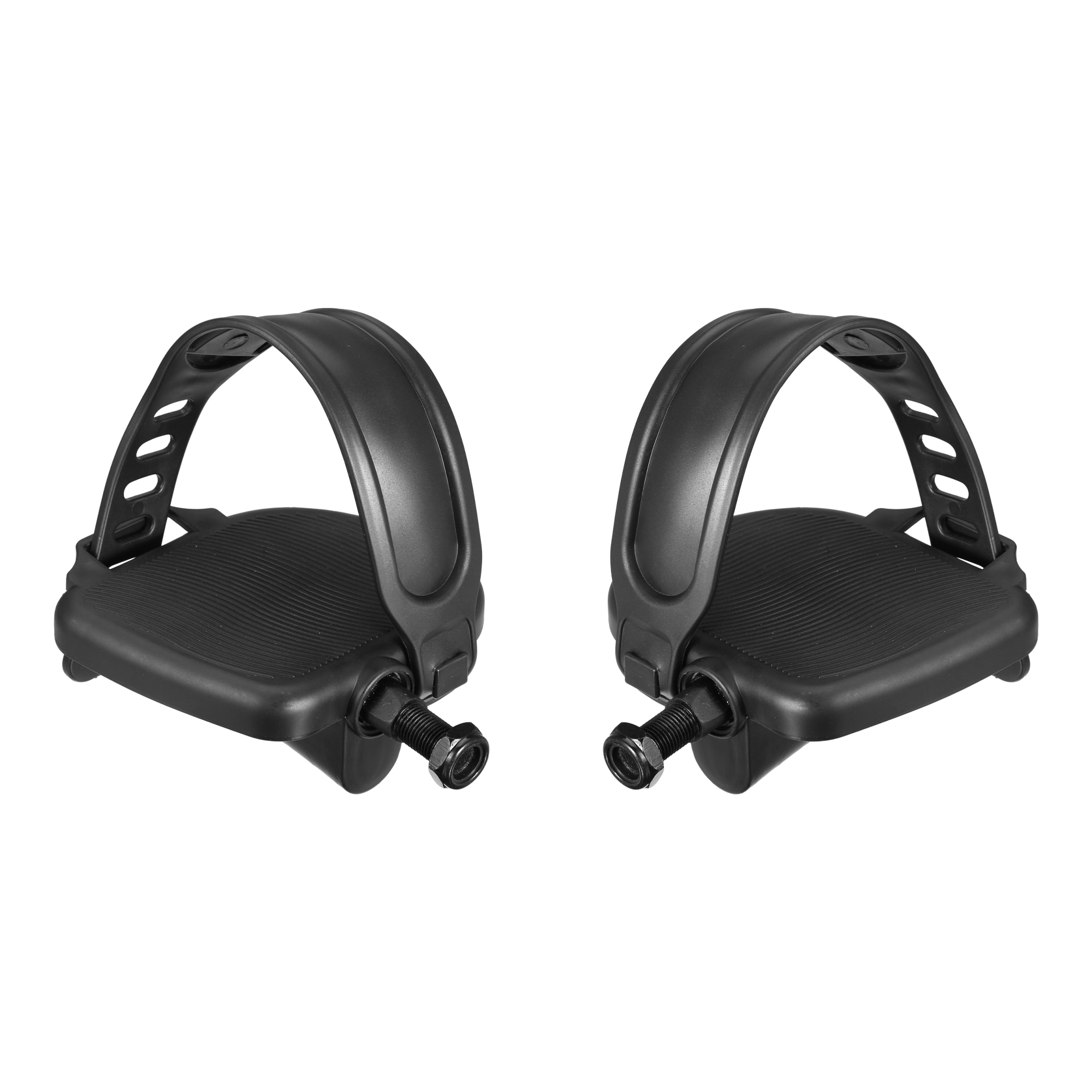 Unique Bargains 1pair Exercise Bike Pedals with Straps Indoor Cycling Parts Non Slip 9/16'' Fixed Gear Bike Pedals