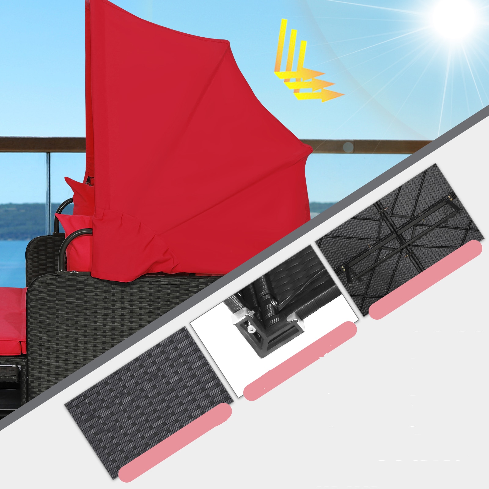 Goplus HW70628RE Patio-Sofas-Daybeds - View #3