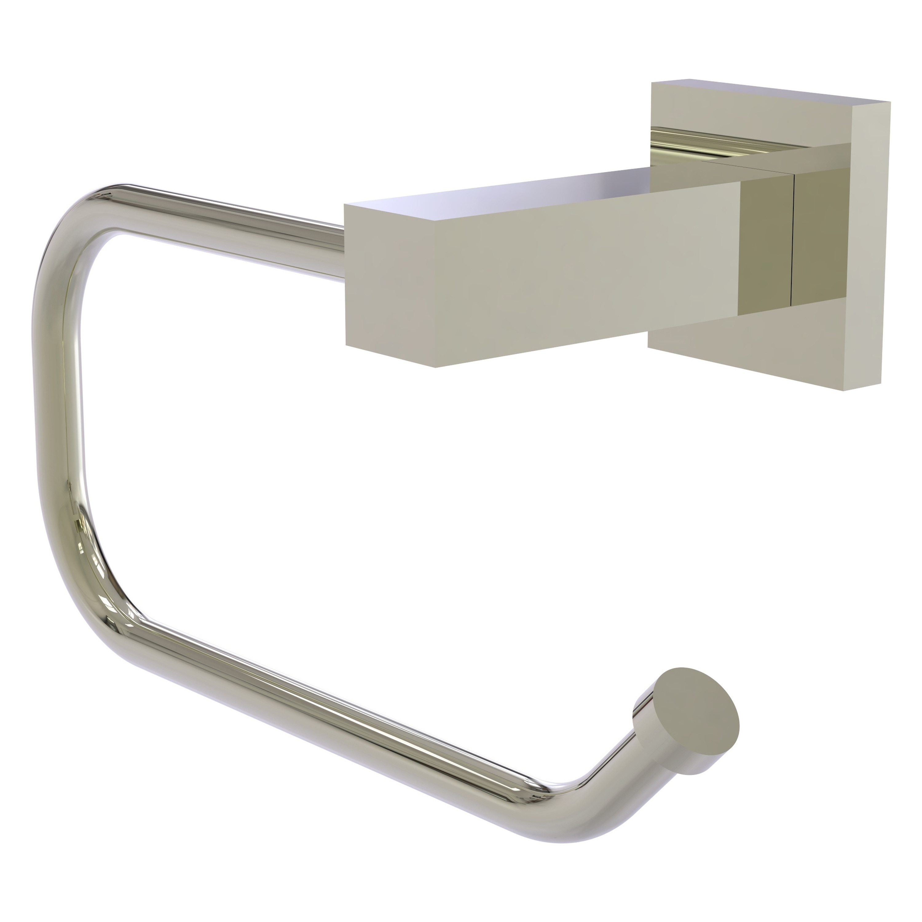 Allied Brass MT-24E-PNI Montero Polished Nickel Wall mount Single post Toilet Paper Holder 1 -Rolls with Storage