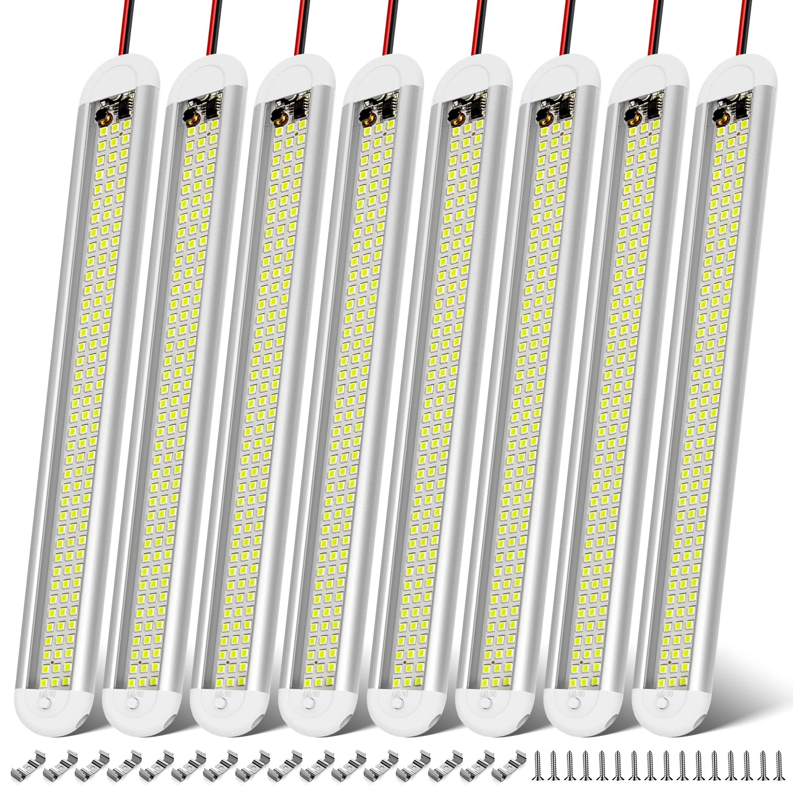 Etokfoks 12V LED Interior Light Strip 120LEDs 1500LM Light Bar with ON ...