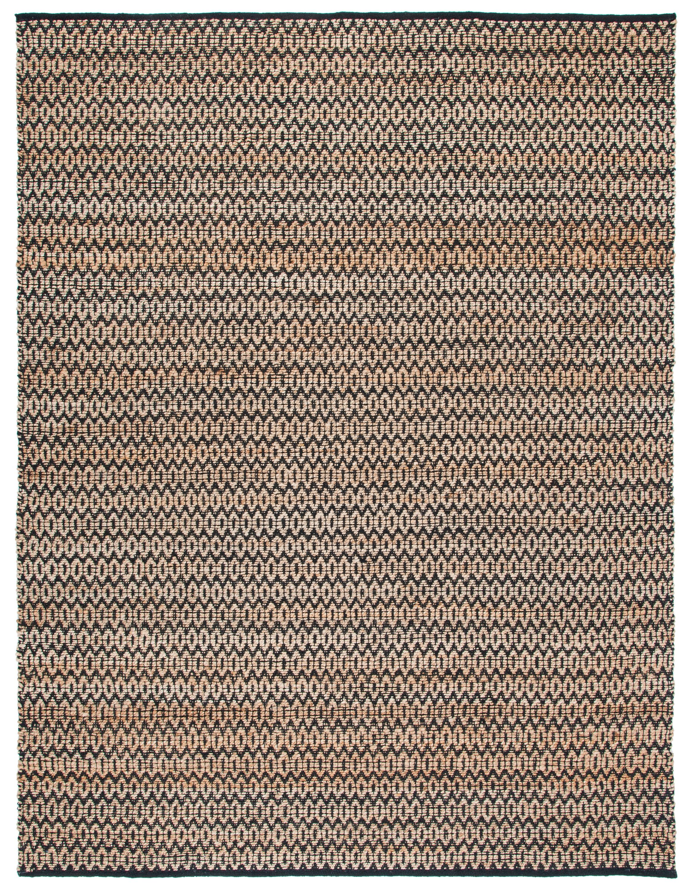 Safavieh NFB701Z-8 Natural Fiber Grete 8 x 10 (ft) Loomed Jute Natural/Black Rectangular Indoor Geometric Farmhouse/Cottage Area rug