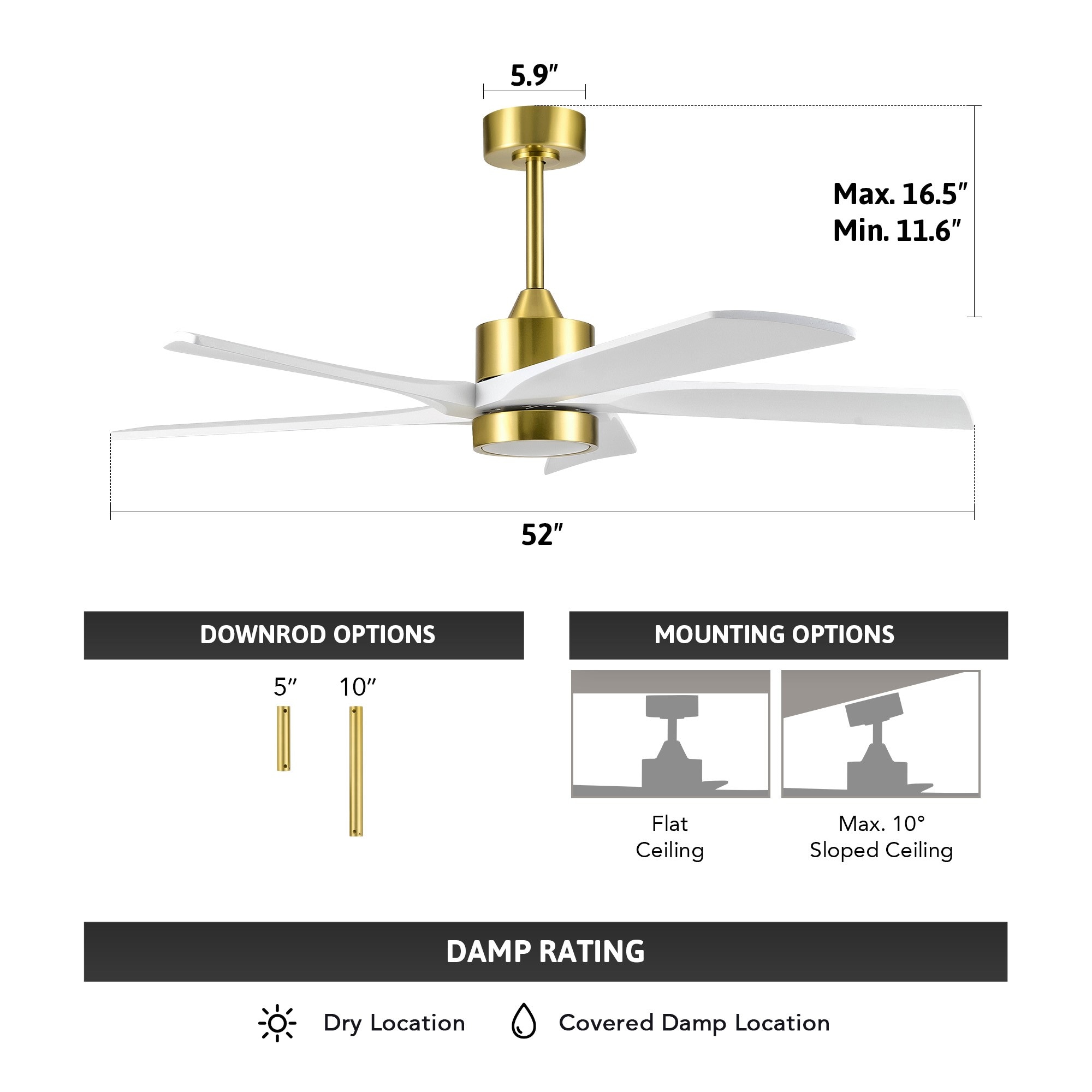 CO-Z CFN-1319-GW Ceiling-Fans - View #8