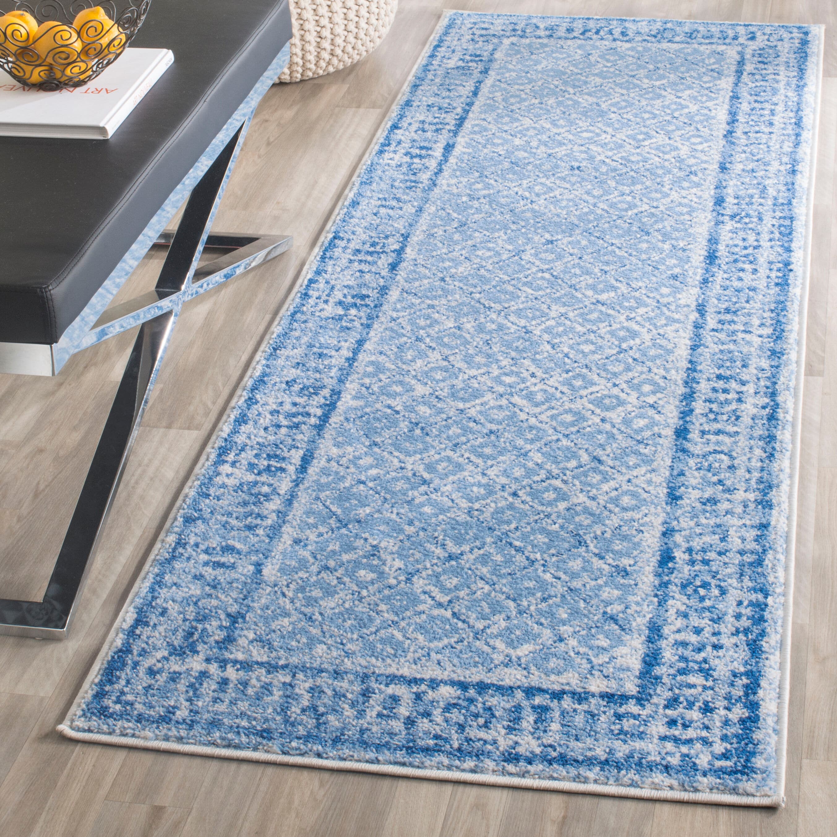 Safavieh ADR110D-26 Adirondack Tabriz 3 x 6 (ft) Loomed Polypropylene Silver/Blue Rectangular Indoor Distressed/Overdyed Vintage Runner rug