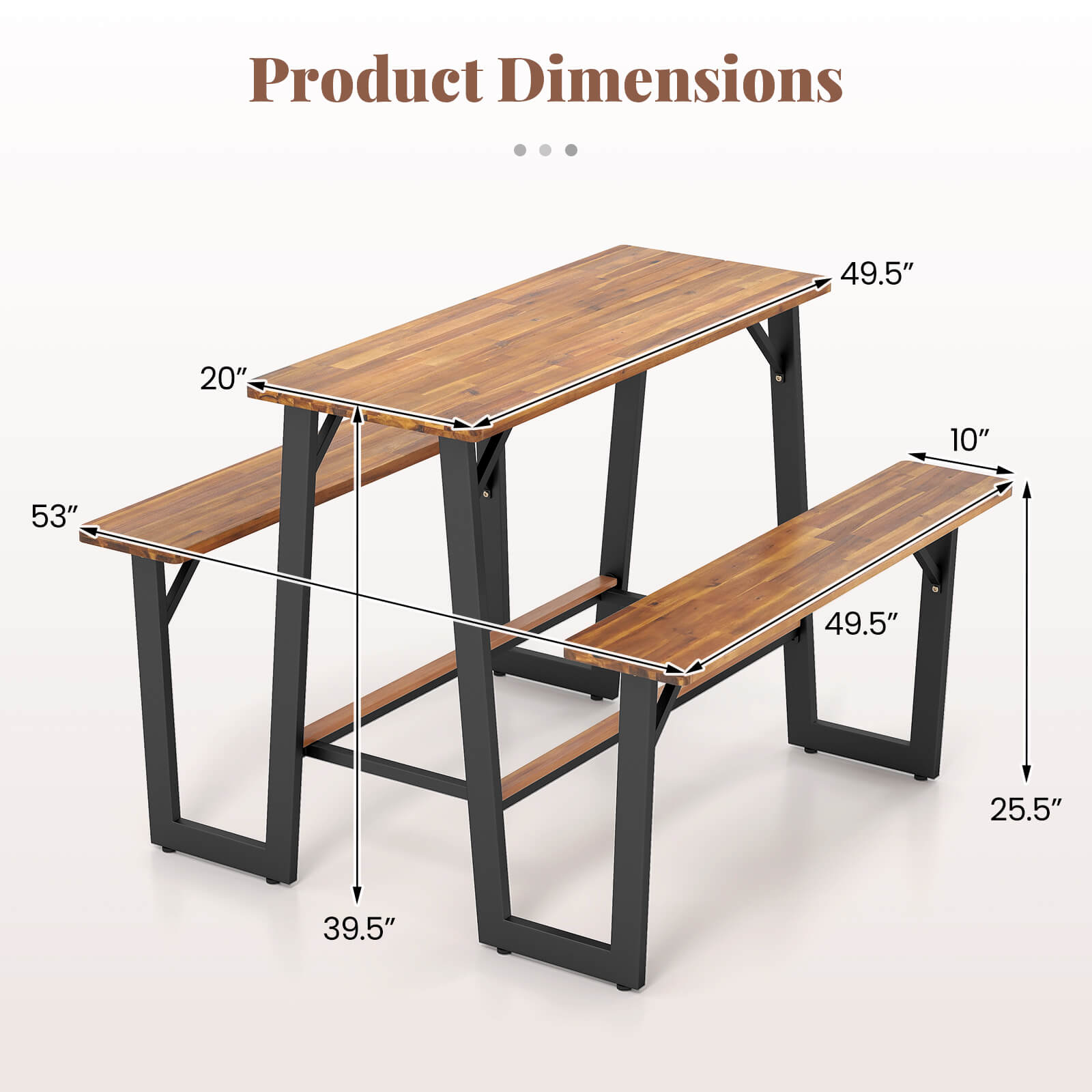 Costway HCST08437 Patio-Dining-Sets - View #3