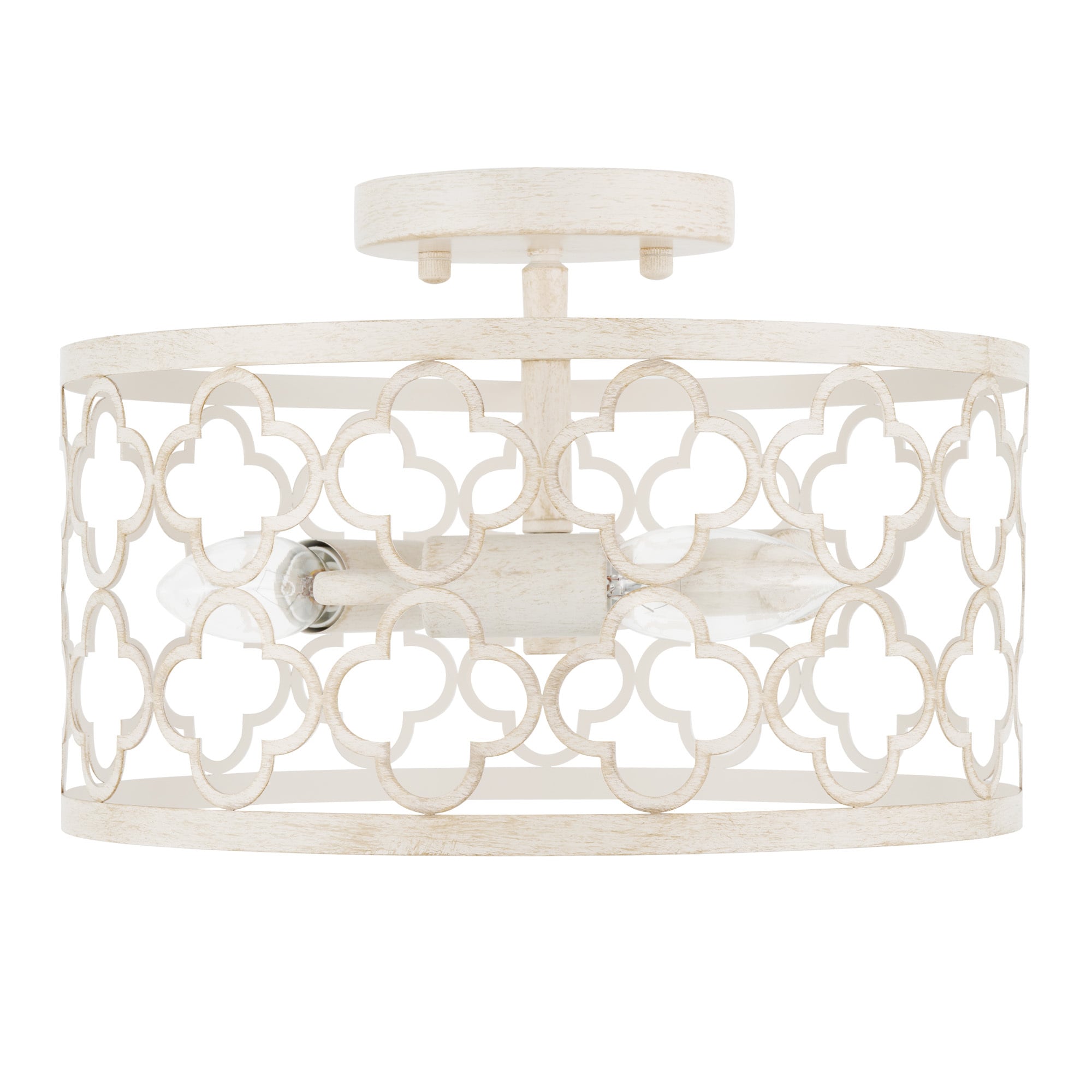 CO-Z HCF-2817-00 3 -Light 11.8-in Antique White Semi Flush Mount Light
