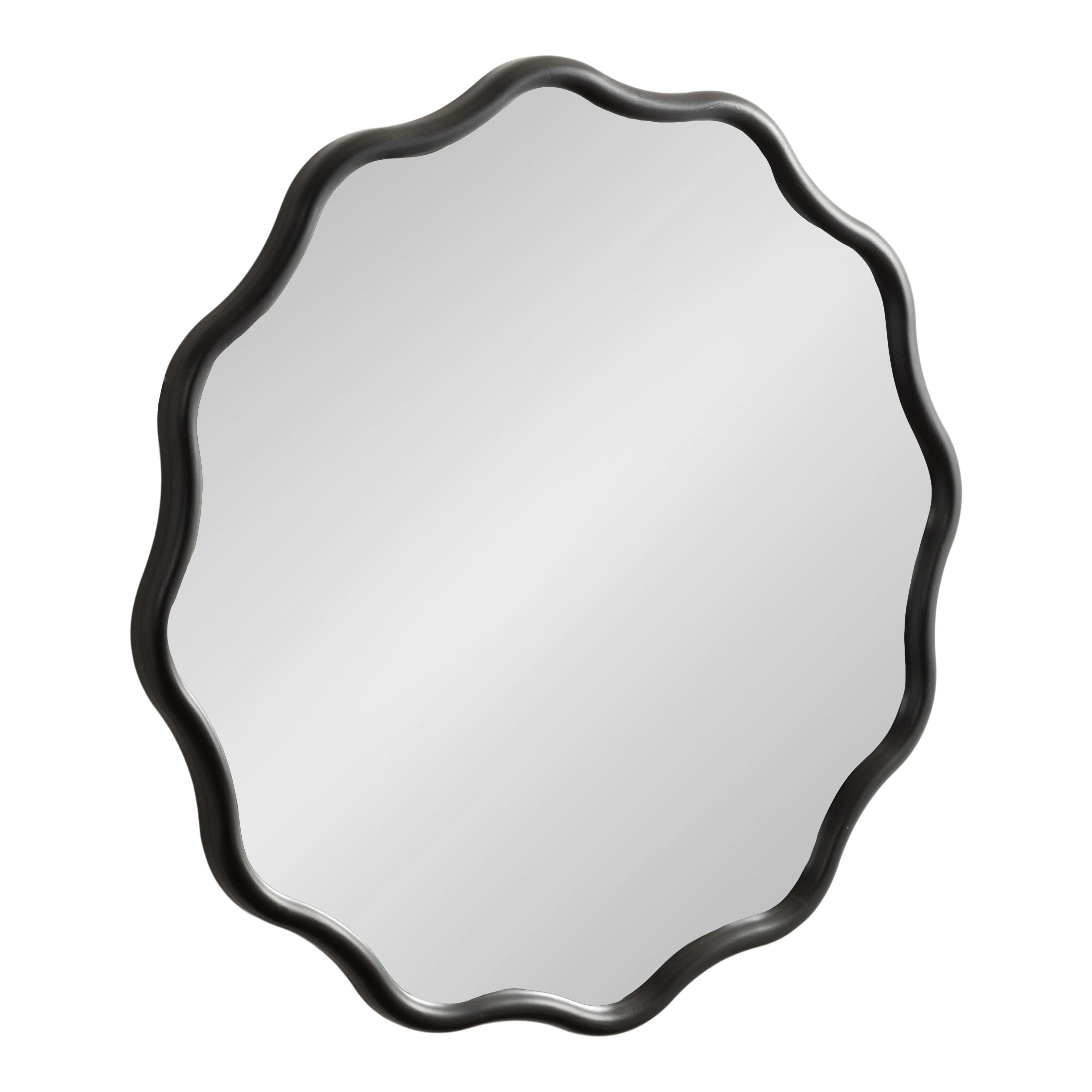 Kate and Laurel 227753 Talma 30.00-in W x 30-in H Sunburst Black Framed Wall Mirror