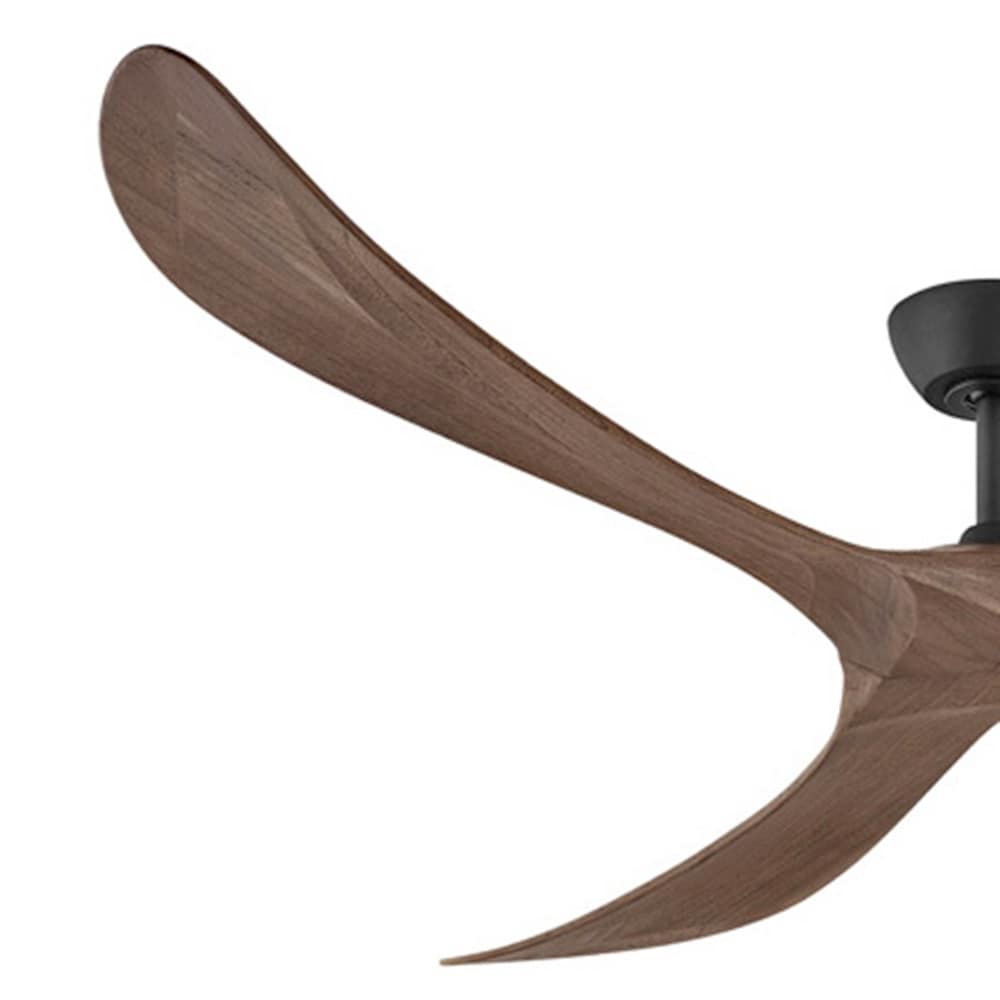 Hinkley Swell 80-in Matte Black with Walnut Blades Indoor Smart Propeller Ceiling Fan and Remote (3-Blade) 903880FMB-NDD Sansujyuku sansujyuku.com