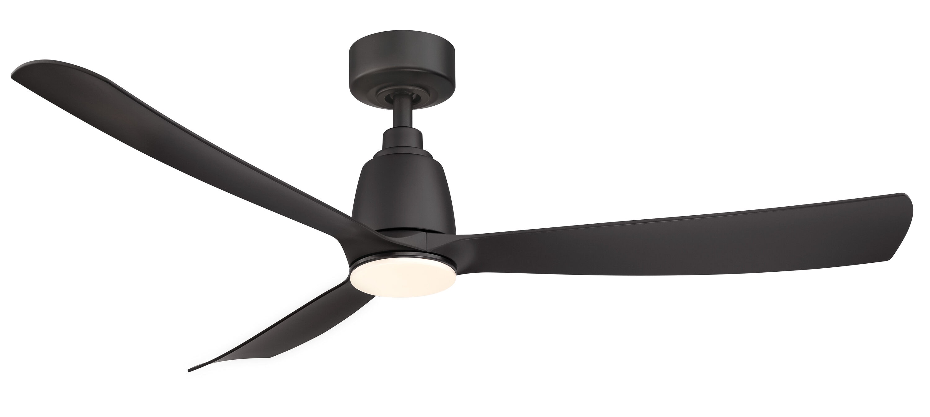 Fanimation Kute 52-in Black Color-changing Integrated LED Indoor/Outdoor Smart Propeller Ceiling Fan with Light and Remote (3-Blade) FPD8534BL-LK Sansujyuku sansujyuku.com