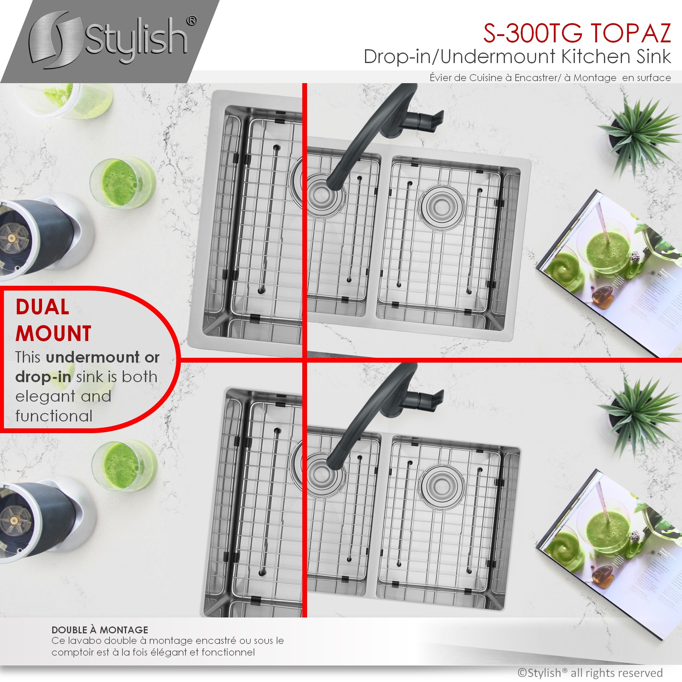 Stylish S-300TG1 Kitchen-Sinks - View #12